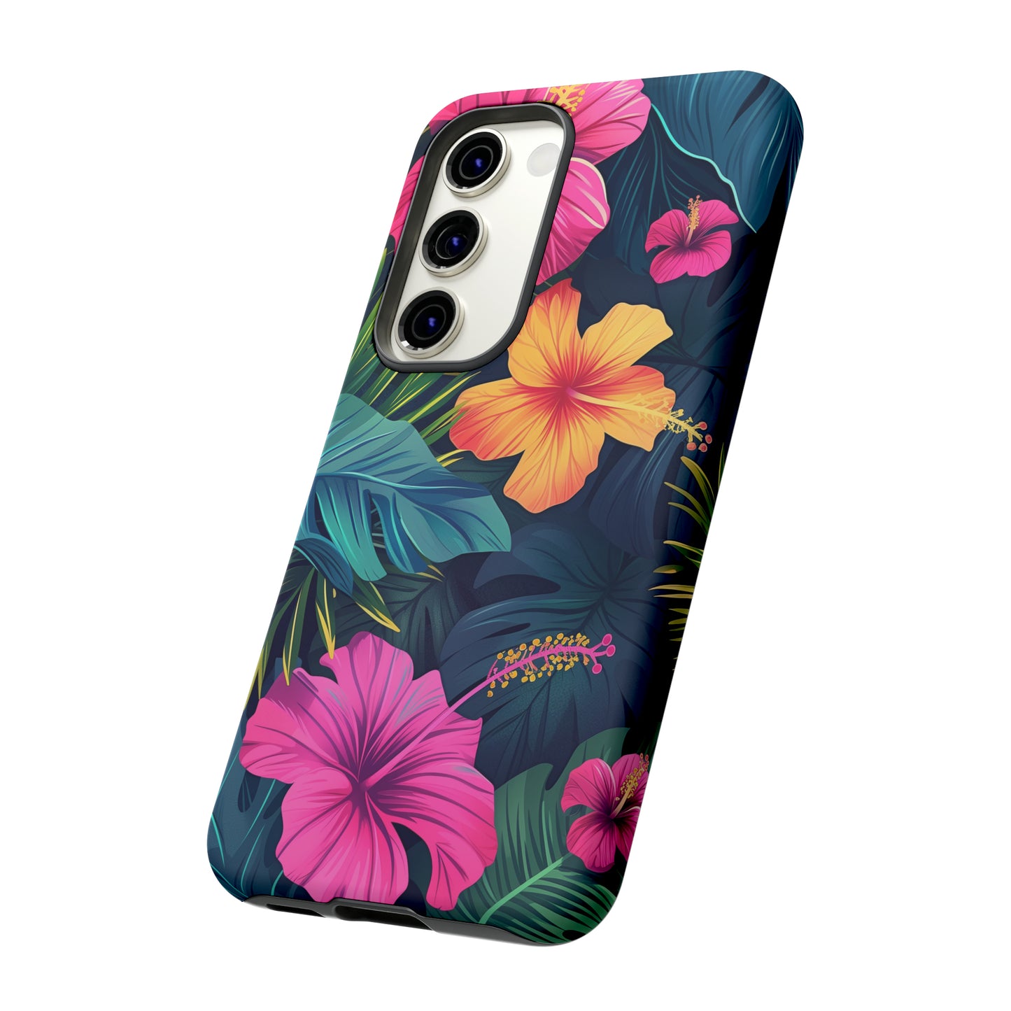 Hibiscus Dark Hawaiian Tropical Phone Case, 808, Island Tropics, Wireless Compatible, Protective Cell Phone Case iPhone, Samsung, Pixel