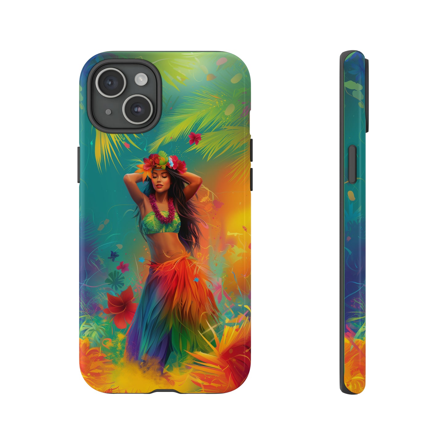 Hula Girl Hawaiian Phone Case, Tropical, Hibiscus, Wireless Compatible, Protective Cell Phone Case for iPhone, Samsung, Pixel phones