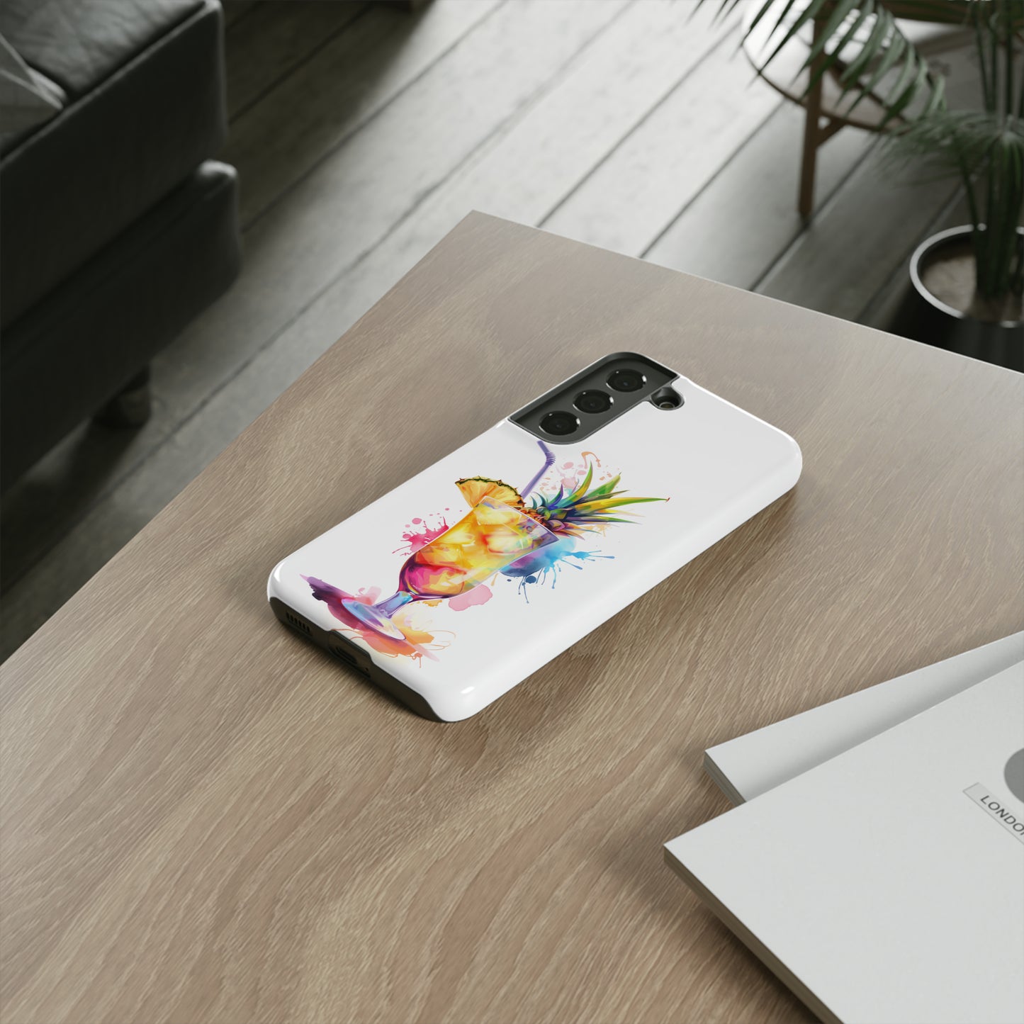 Pina Colada Cocktail Hawaiian Tropical Phone Case, Island Tropics, Wireless Compatible, Protective Cell Phone Case iPhone, Samsung, Pixel
