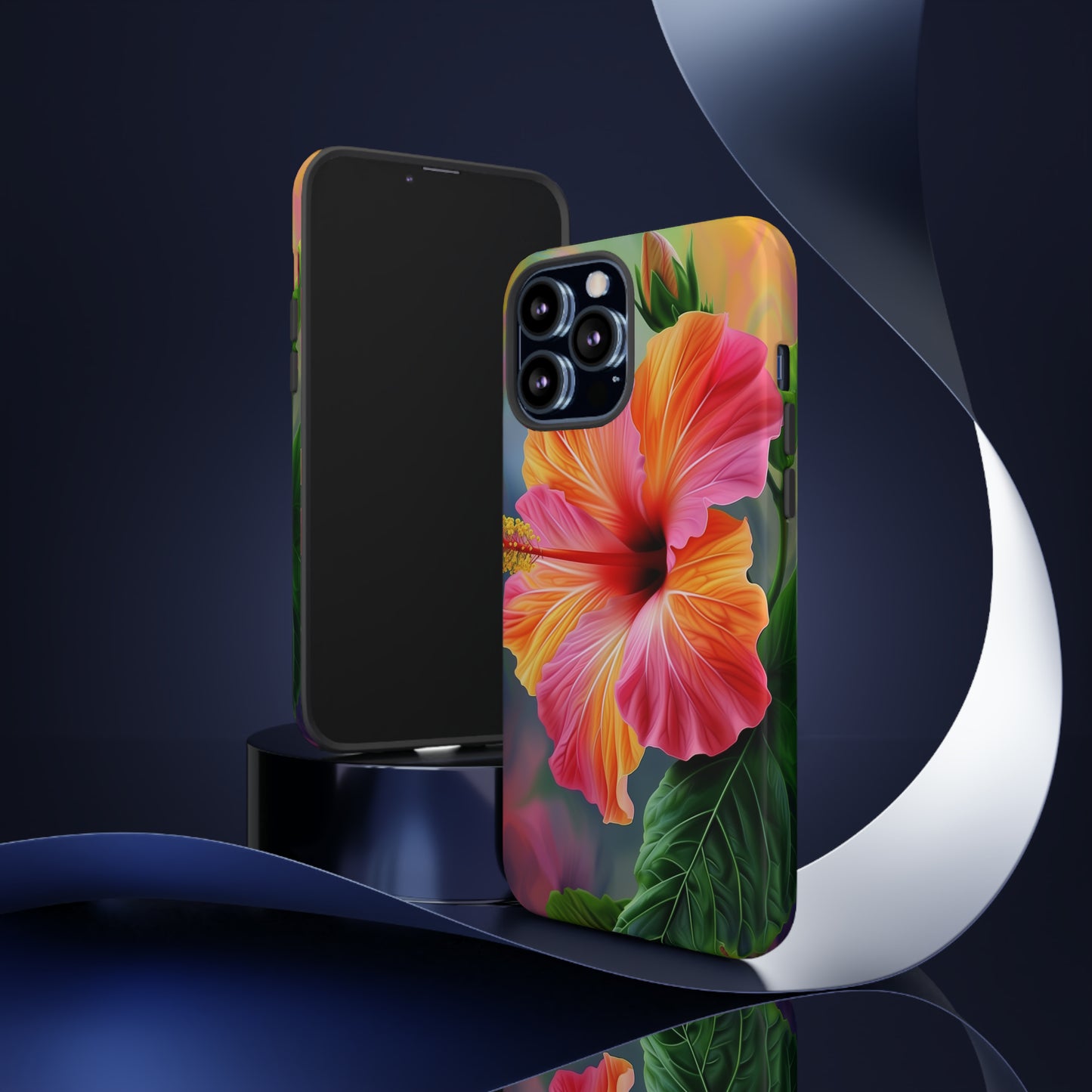 Hibiscus Flower Hawaiian Phone Case, Tropical, Wireless Compatible, Protective Cell Phone Case for iPhone, Samsung, Pixel phones