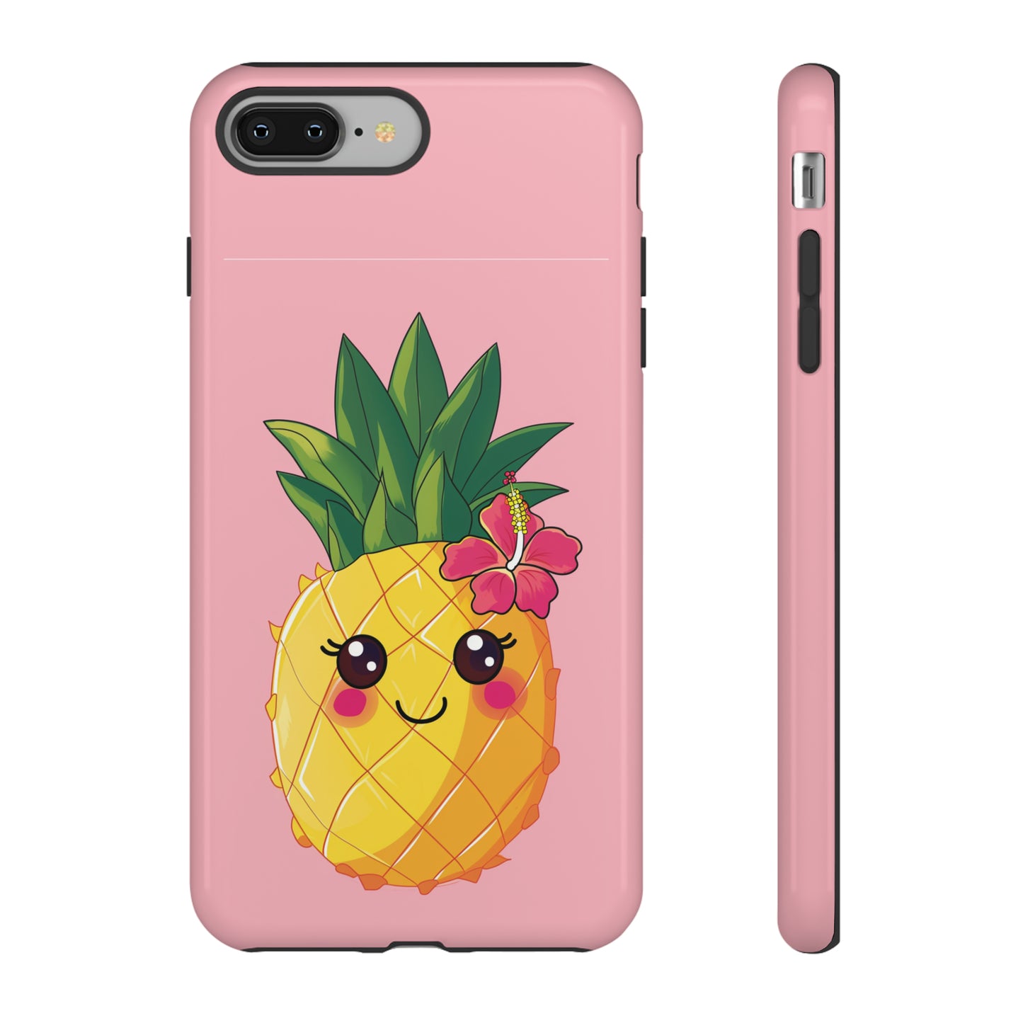 Cute Pineapple Hawaiian Phone Case, Tropical, Hibiscus, Wireless Compatible, Protective Cell Phone Case for iPhone, Samsung, Pixel phones