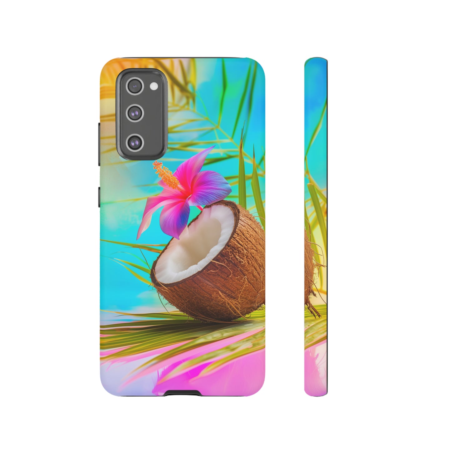 Coconut Colorful Hawaiian Tropical Phone Case, 808, Island Tropics, Wireless Compatible, Protective Cell Phone Case iPhone, Samsung, Pixel
