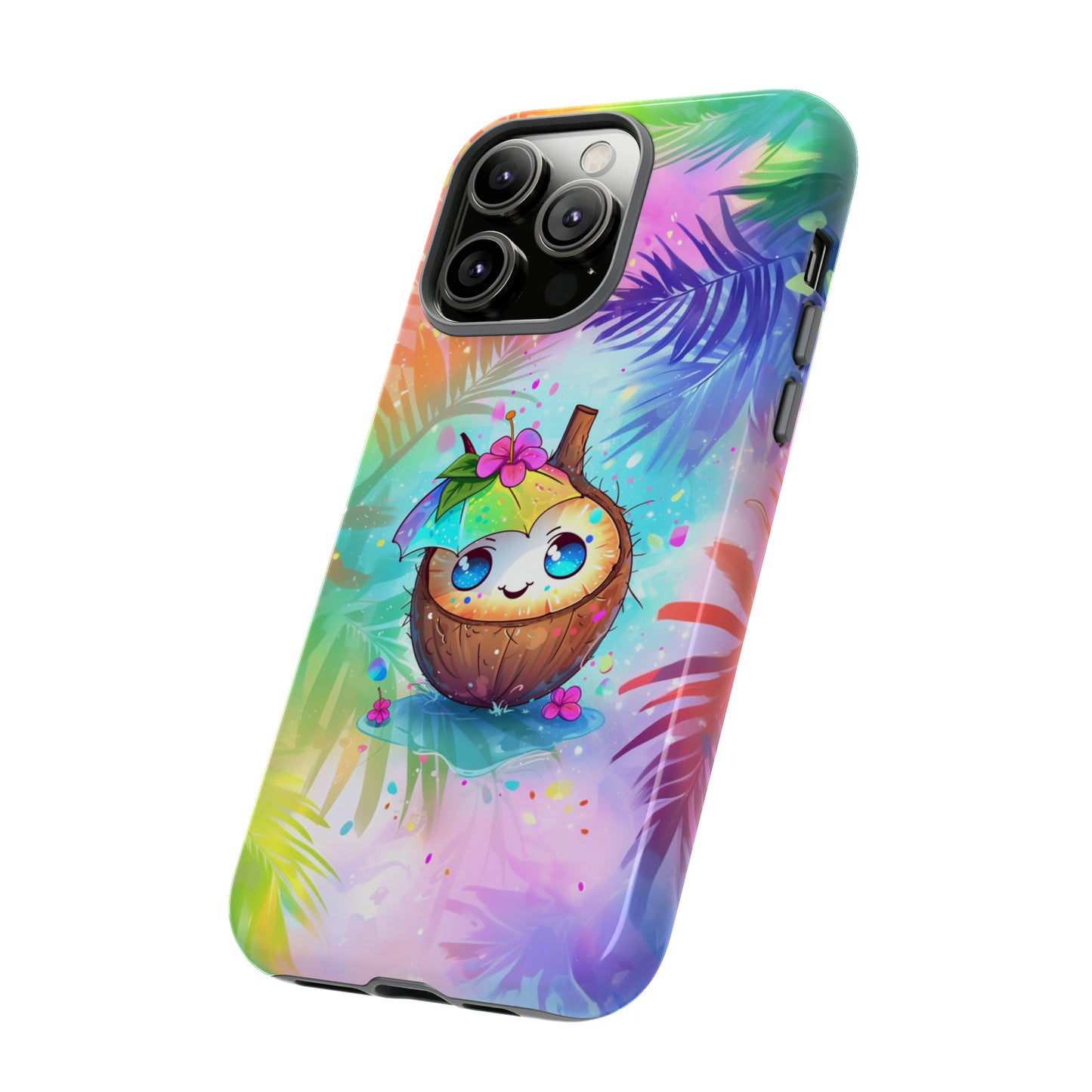 Cute Anime Coconut Hawaiian Tropical Phone Case, 808, Island Tropics, Wireless Compatible, Protective Cell Phone Case iPhone, Samsung, Pixel