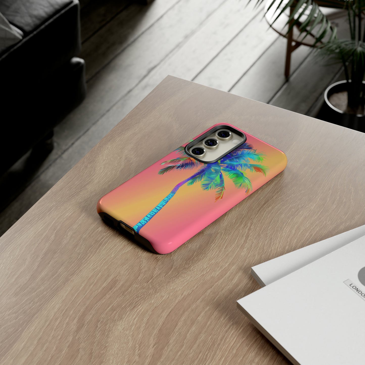 Palm Tree Pink Hawaiian Tropical Phone Case, 808, Island Tropics, Wireless Compatible, Protective Cell Phone Case for iPhone, Samsung, Pixel