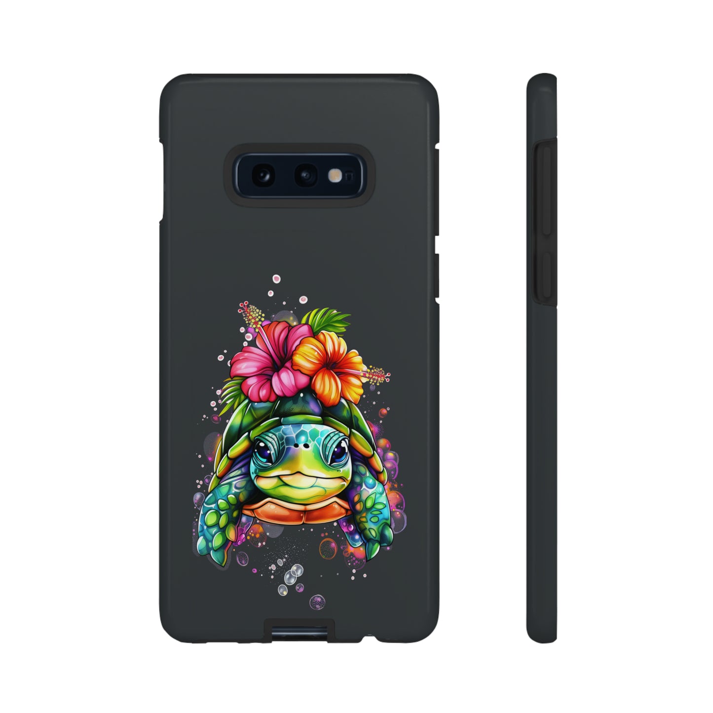Color Splash Turtle Hawaiian Phone Case, Tropical, Hibiscus, Wireless Compatible, Protective Cell Phone Case for iPhone, Samsung, Pixel