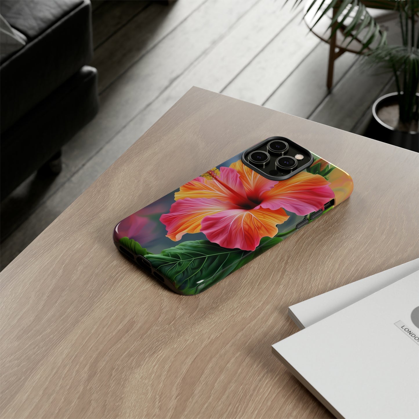 Hibiscus Flower Hawaiian Phone Case, Tropical, Wireless Compatible, Protective Cell Phone Case for iPhone, Samsung, Pixel phones