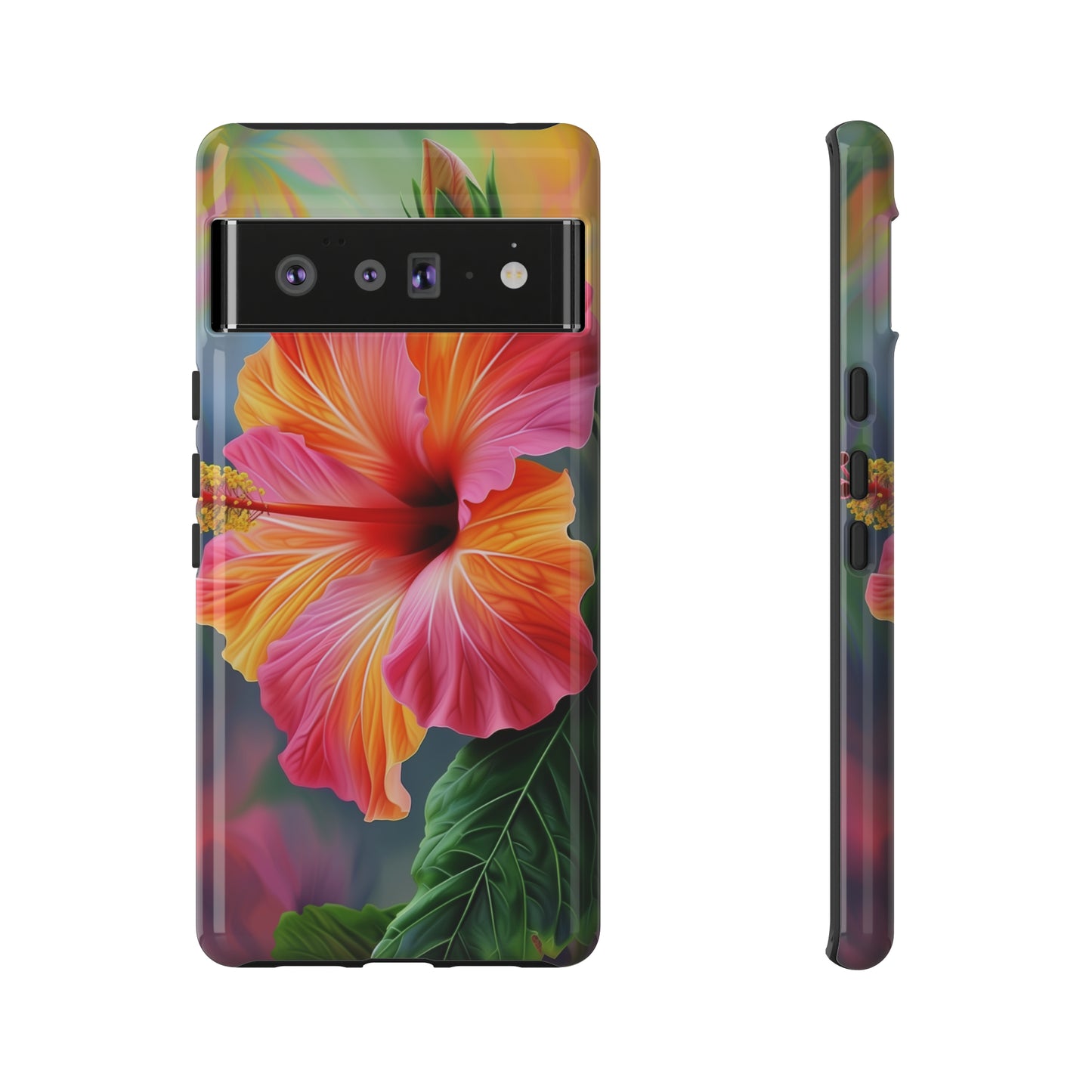 Hibiscus Flower Hawaiian Phone Case, Tropical, Wireless Compatible, Protective Cell Phone Case for iPhone, Samsung, Pixel phones
