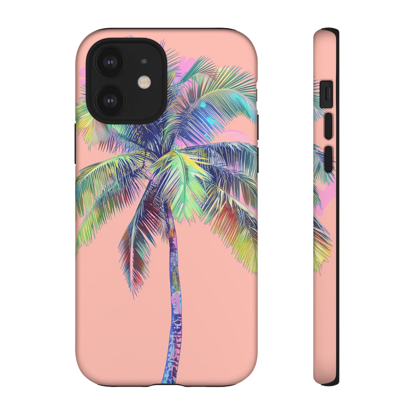 Pink Palm Tree Hawaiian Phone Case, Tropical, Hibiscus, Wireless Compatible, Protective Cell Phone Case for iPhone, Samsung, Pixel phones