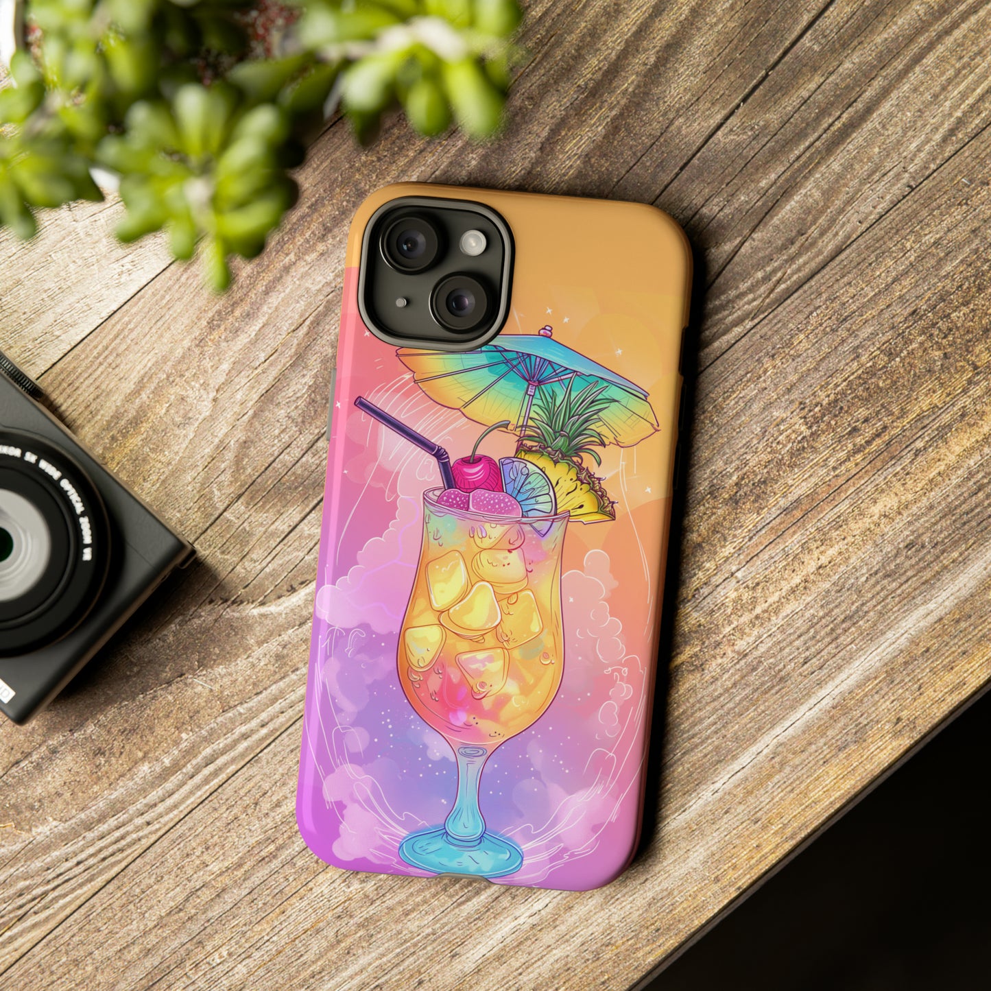 Pina Colada Cocktail Hawaiian Tropical Phone Case, Island Tropics, Wireless Compatible, Protective Cell Phone Case iPhone, Samsung, Pixel