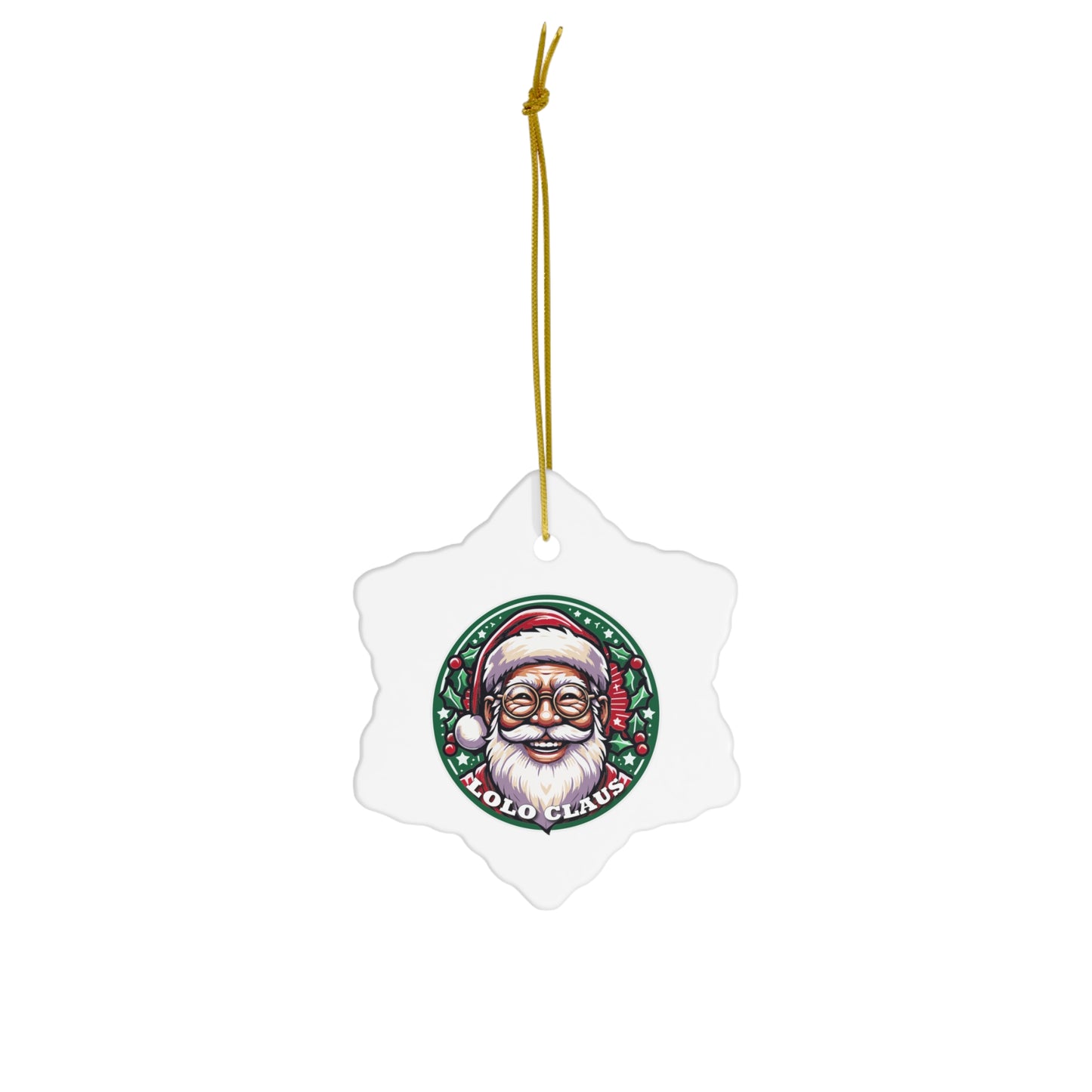 Lolo Claus Ceramic Ornament, 4 Shapes