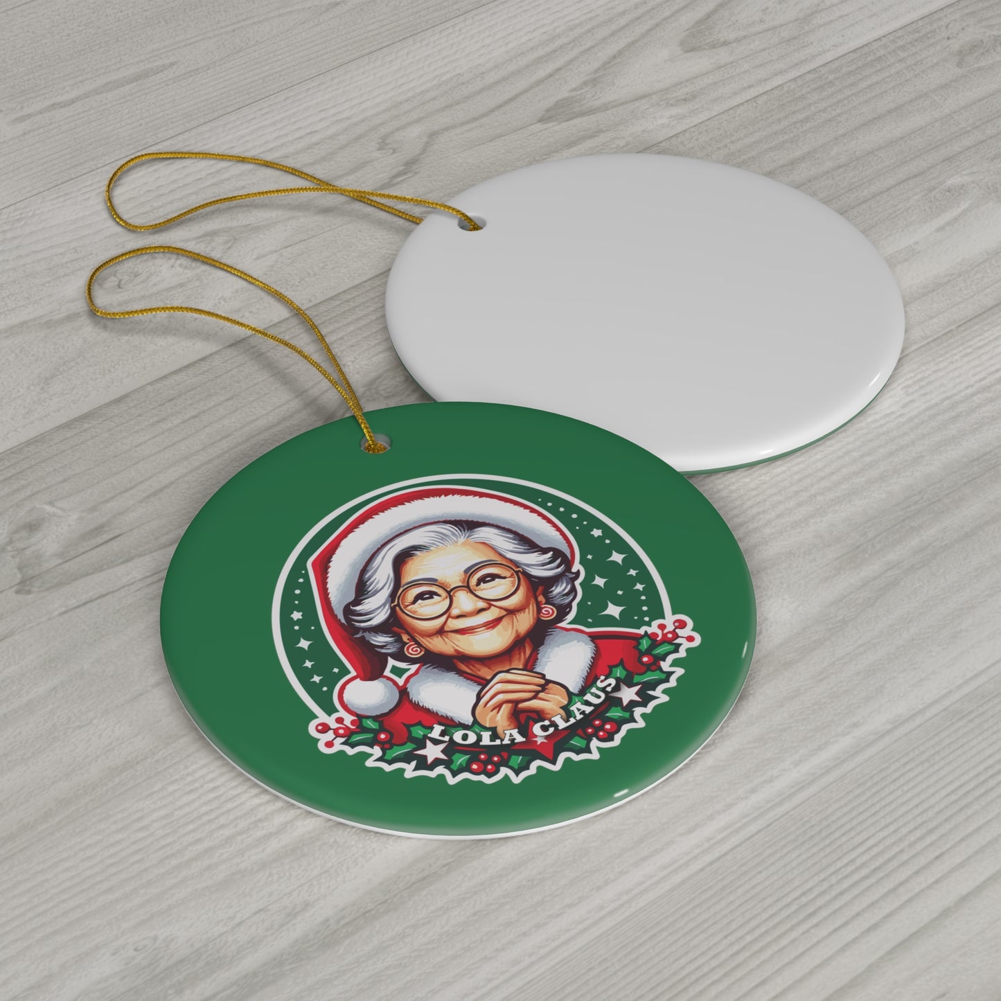 Lola Claus Ceramic Ornament, 4 Shapes