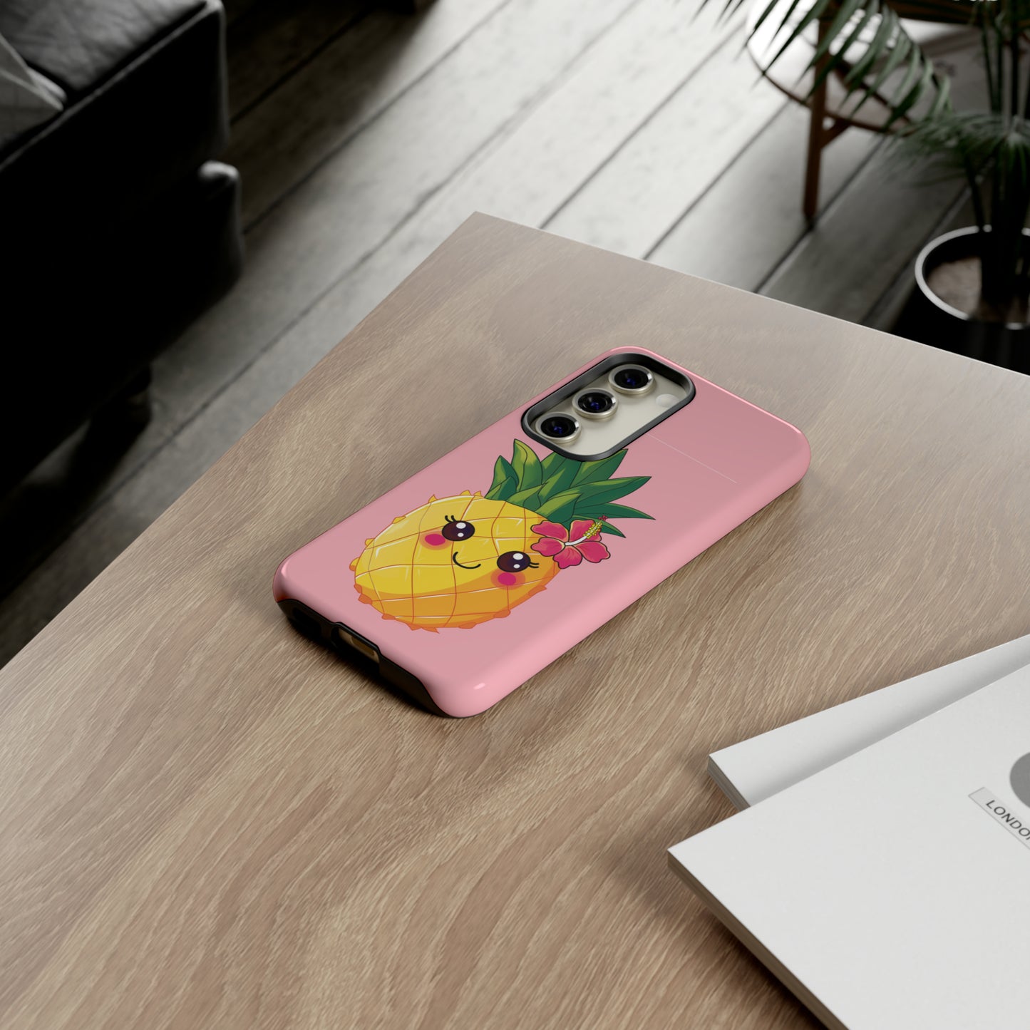 Cute Pineapple Hawaiian Phone Case, Tropical, Hibiscus, Wireless Compatible, Protective Cell Phone Case for iPhone, Samsung, Pixel phones