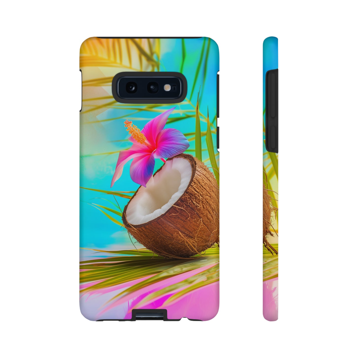 Coconut Colorful Hawaiian Tropical Phone Case, 808, Island Tropics, Wireless Compatible, Protective Cell Phone Case iPhone, Samsung, Pixel