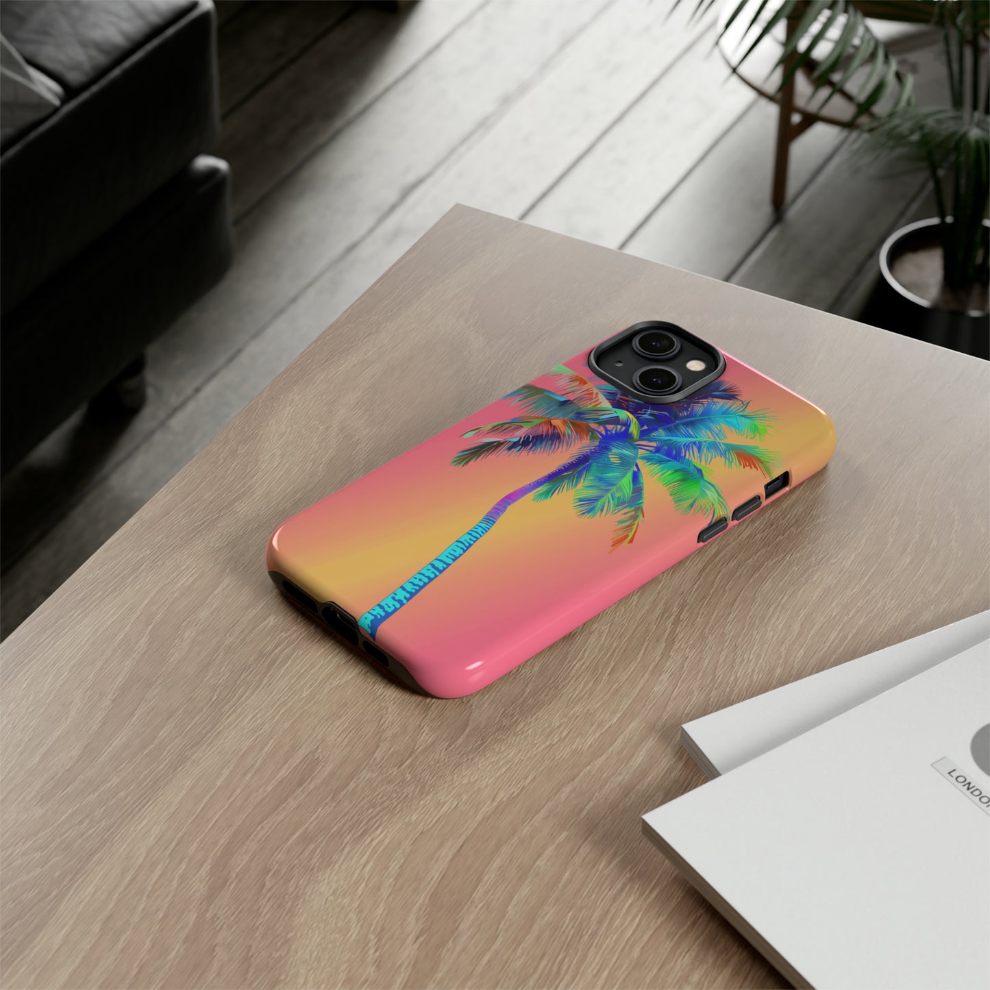 Palm Tree Pink Hawaiian Tropical Phone Case, 808, Island Tropics, Wireless Compatible, Protective Cell Phone Case for iPhone, Samsung, Pixel
