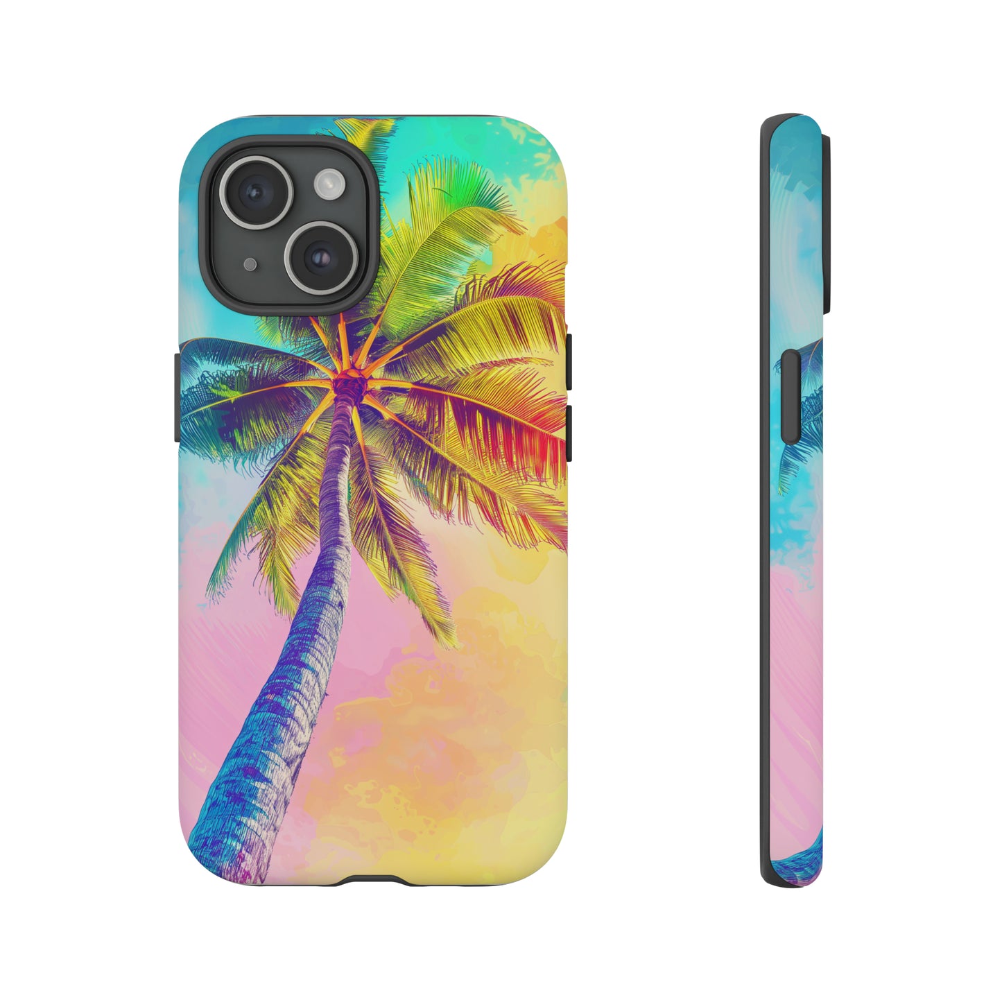 Palm Tree Colorful Hawaiian Tropical Phone Case, 808, Island Tropics, Wireless Compatible, Protective Cell Phone Case iPhone, Samsung, Pixel