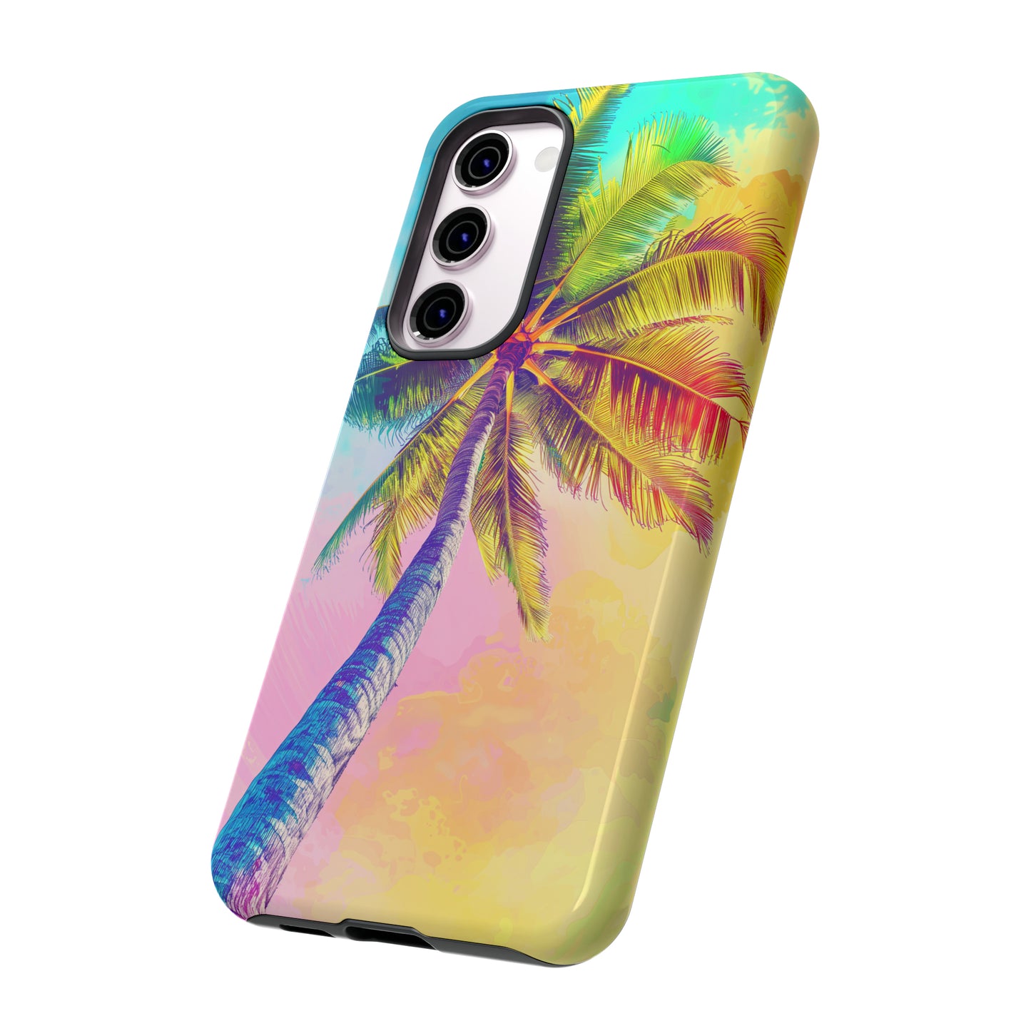 Palm Tree Colorful Hawaiian Tropical Phone Case, 808, Island Tropics, Wireless Compatible, Protective Cell Phone Case iPhone, Samsung, Pixel