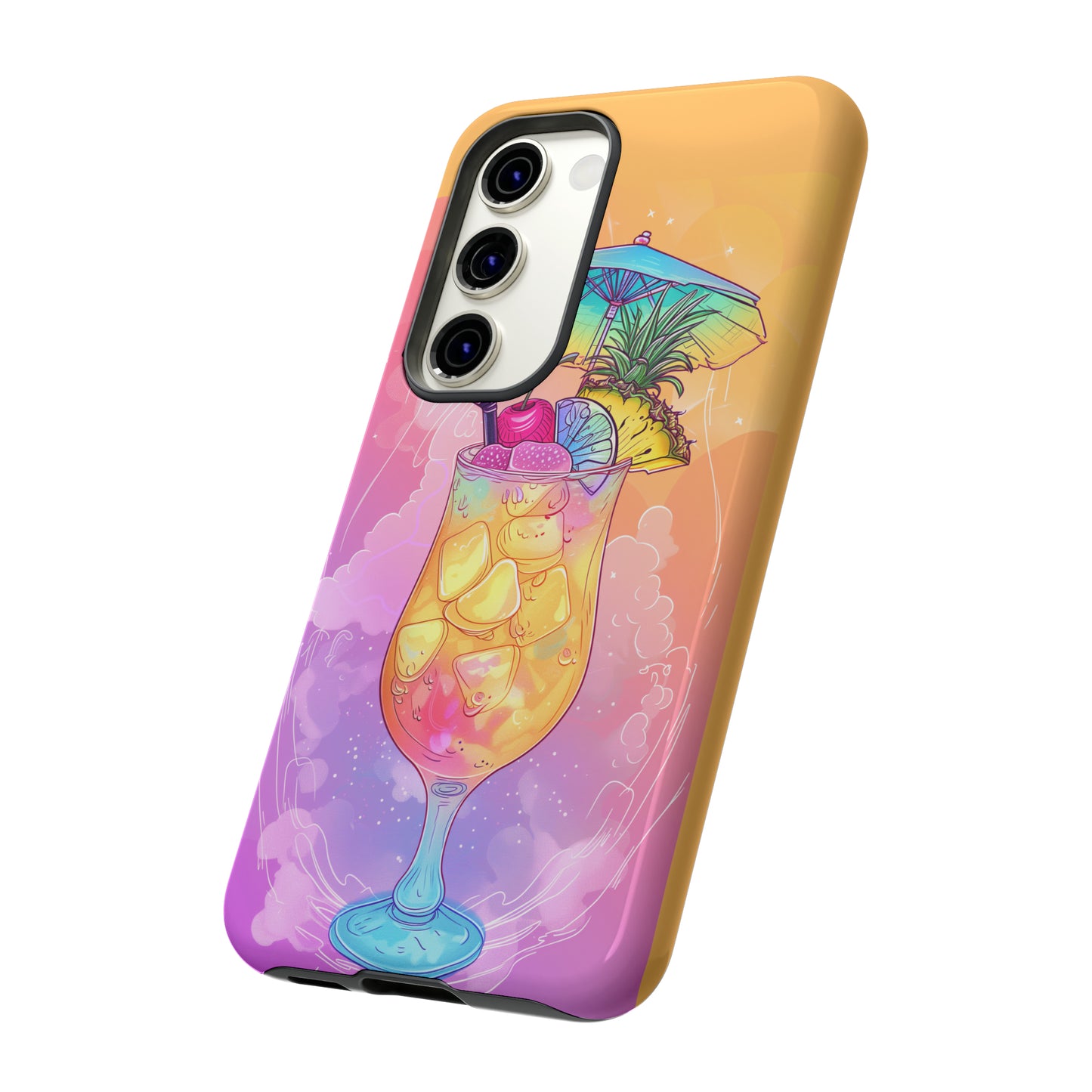 Pina Colada Cocktail Hawaiian Tropical Phone Case, Island Tropics, Wireless Compatible, Protective Cell Phone Case iPhone, Samsung, Pixel