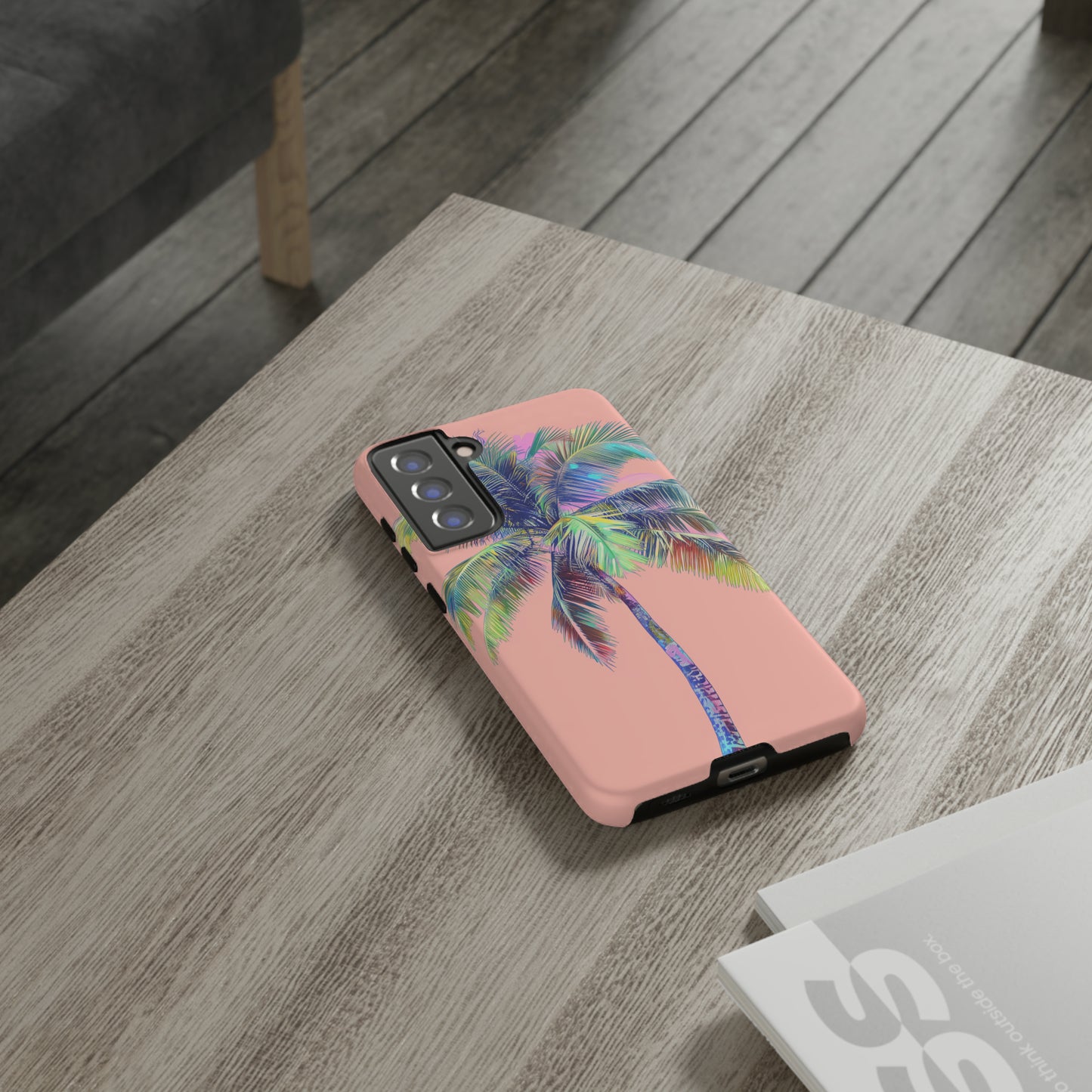 Pink Palm Tree Hawaiian Phone Case, Tropical, Hibiscus, Wireless Compatible, Protective Cell Phone Case for iPhone, Samsung, Pixel phones