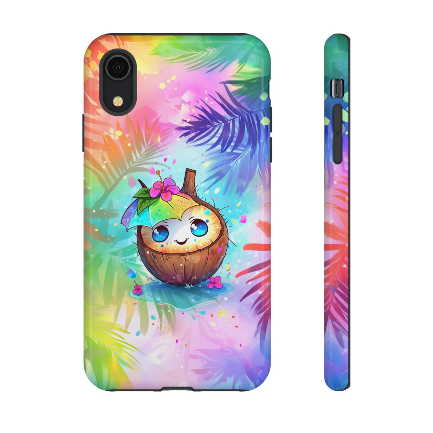 Cute Anime Coconut Hawaiian Tropical Phone Case, 808, Island Tropics, Wireless Compatible, Protective Cell Phone Case iPhone, Samsung, Pixel