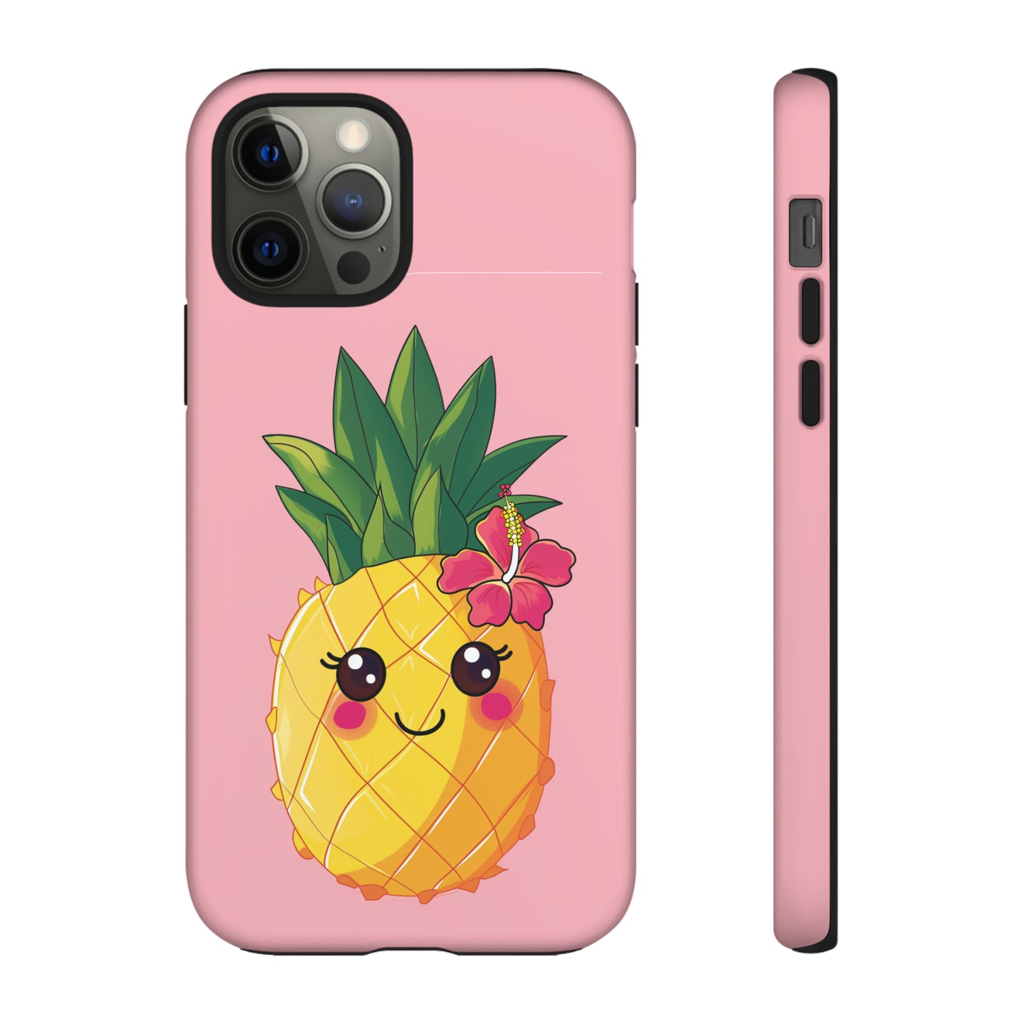 Cute Pineapple Hawaiian Phone Case, Tropical, Hibiscus, Wireless Compatible, Protective Cell Phone Case for iPhone, Samsung, Pixel phones