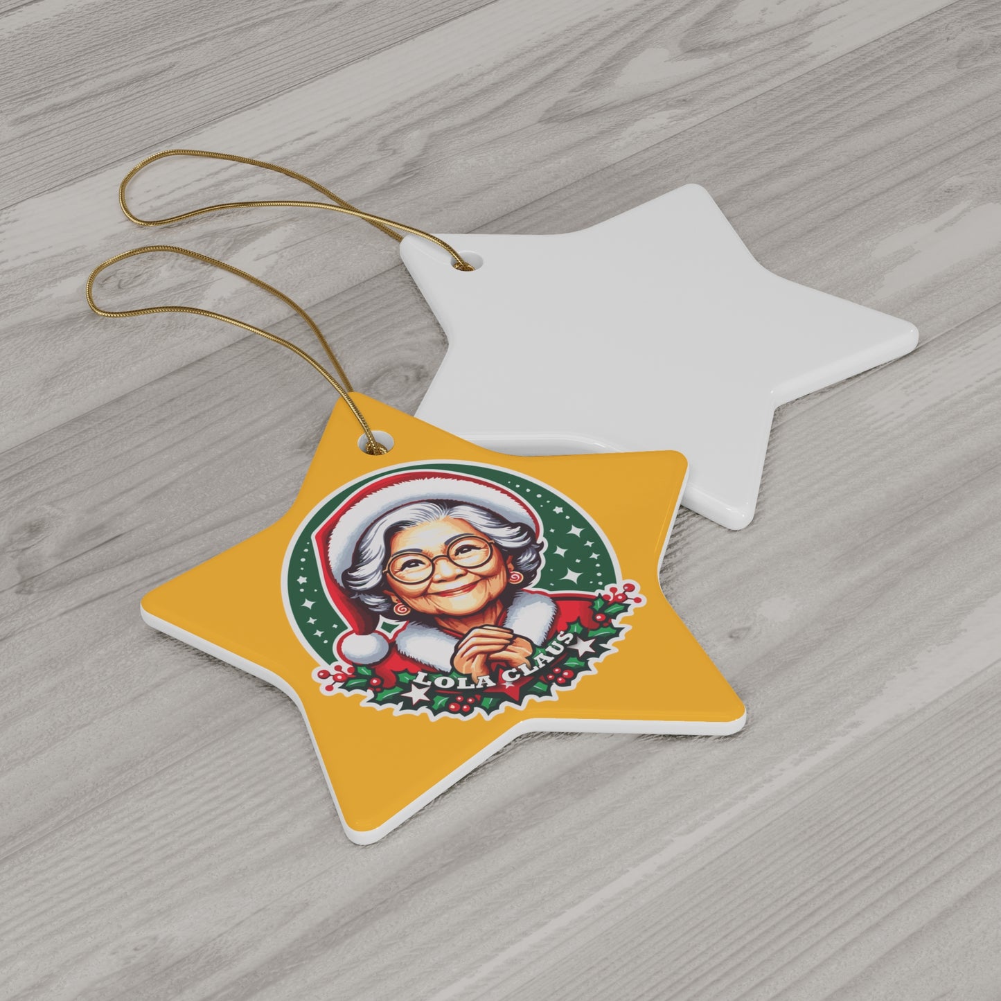 Lola Claus Ceramic Ornament, 4 Shapes