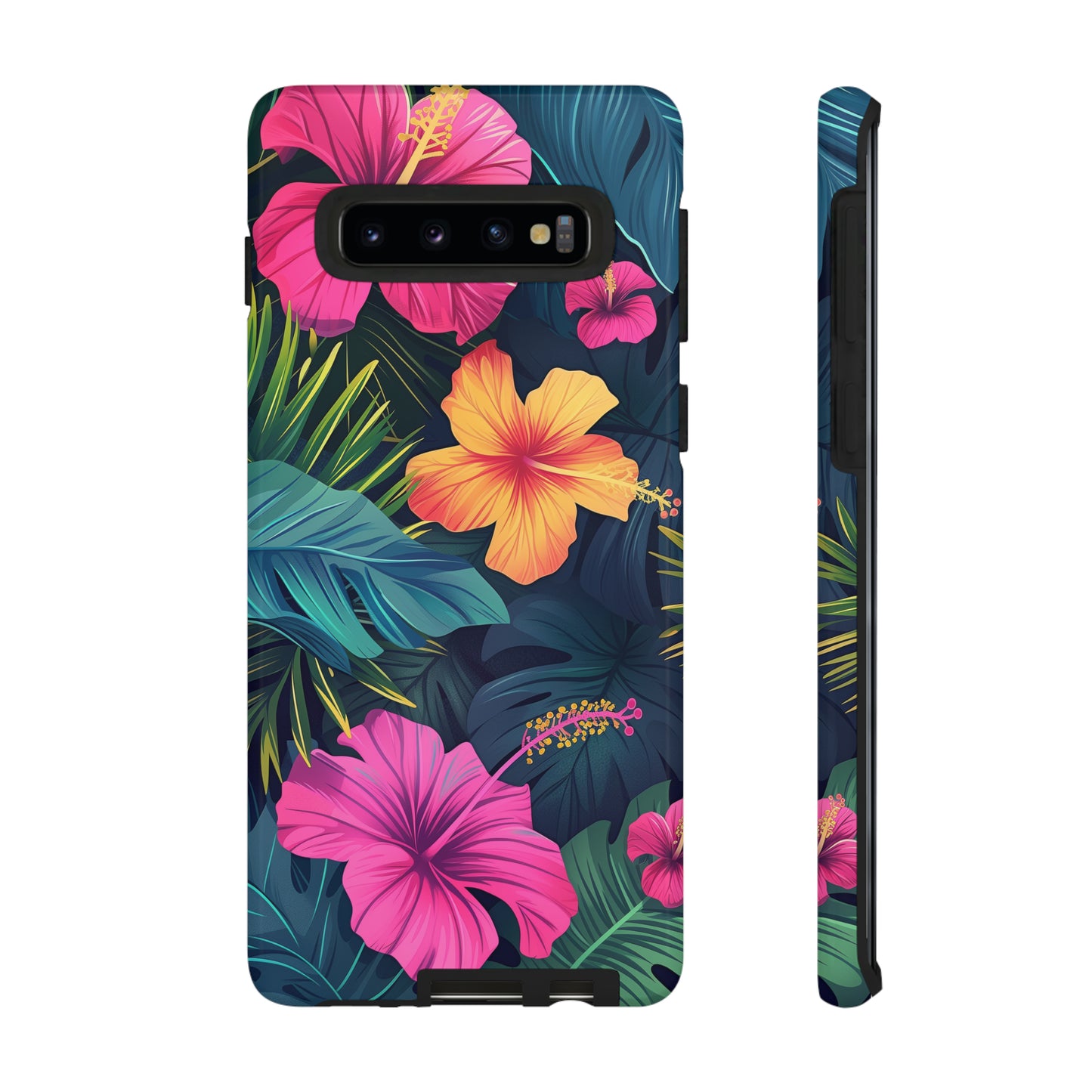 Hibiscus Dark Hawaiian Tropical Phone Case, 808, Island Tropics, Wireless Compatible, Protective Cell Phone Case iPhone, Samsung, Pixel