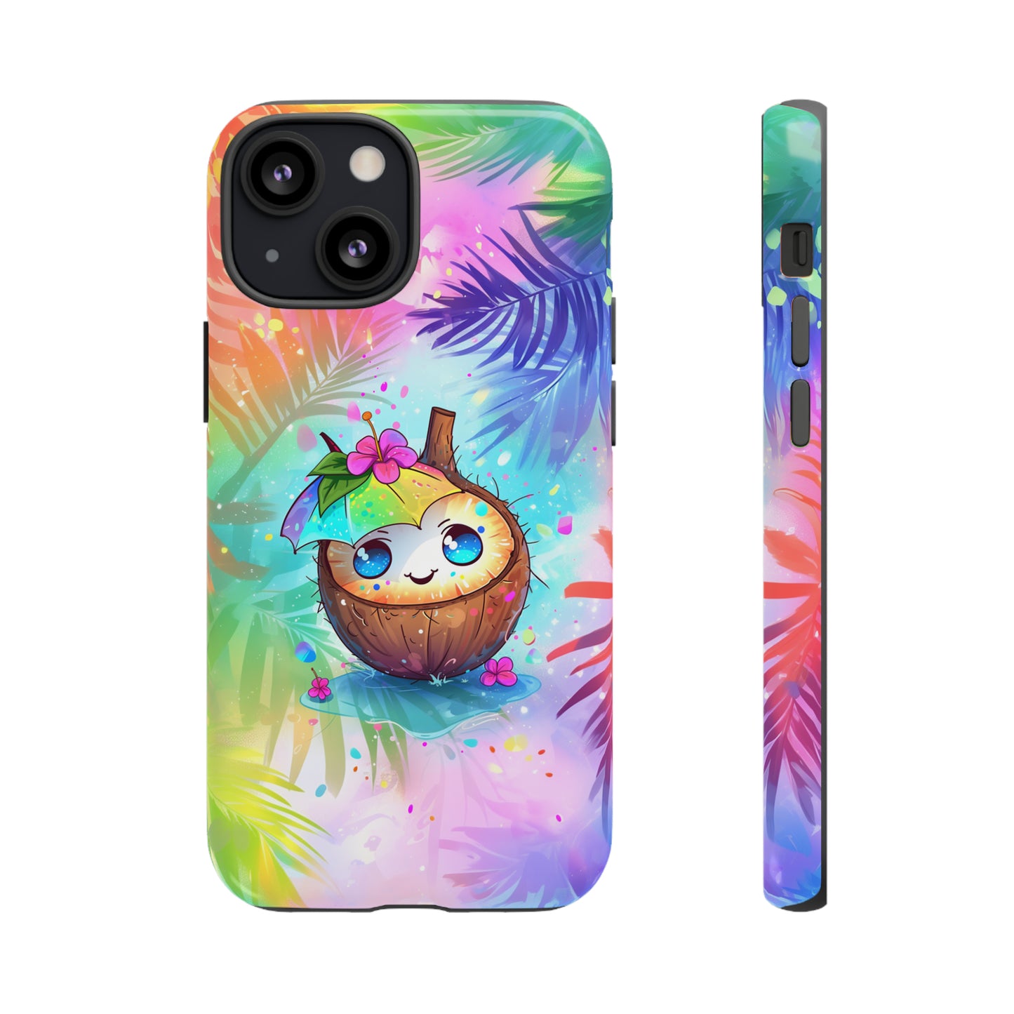 Cute Anime Coconut Hawaiian Tropical Phone Case, 808, Island Tropics, Wireless Compatible, Protective Cell Phone Case iPhone, Samsung, Pixel