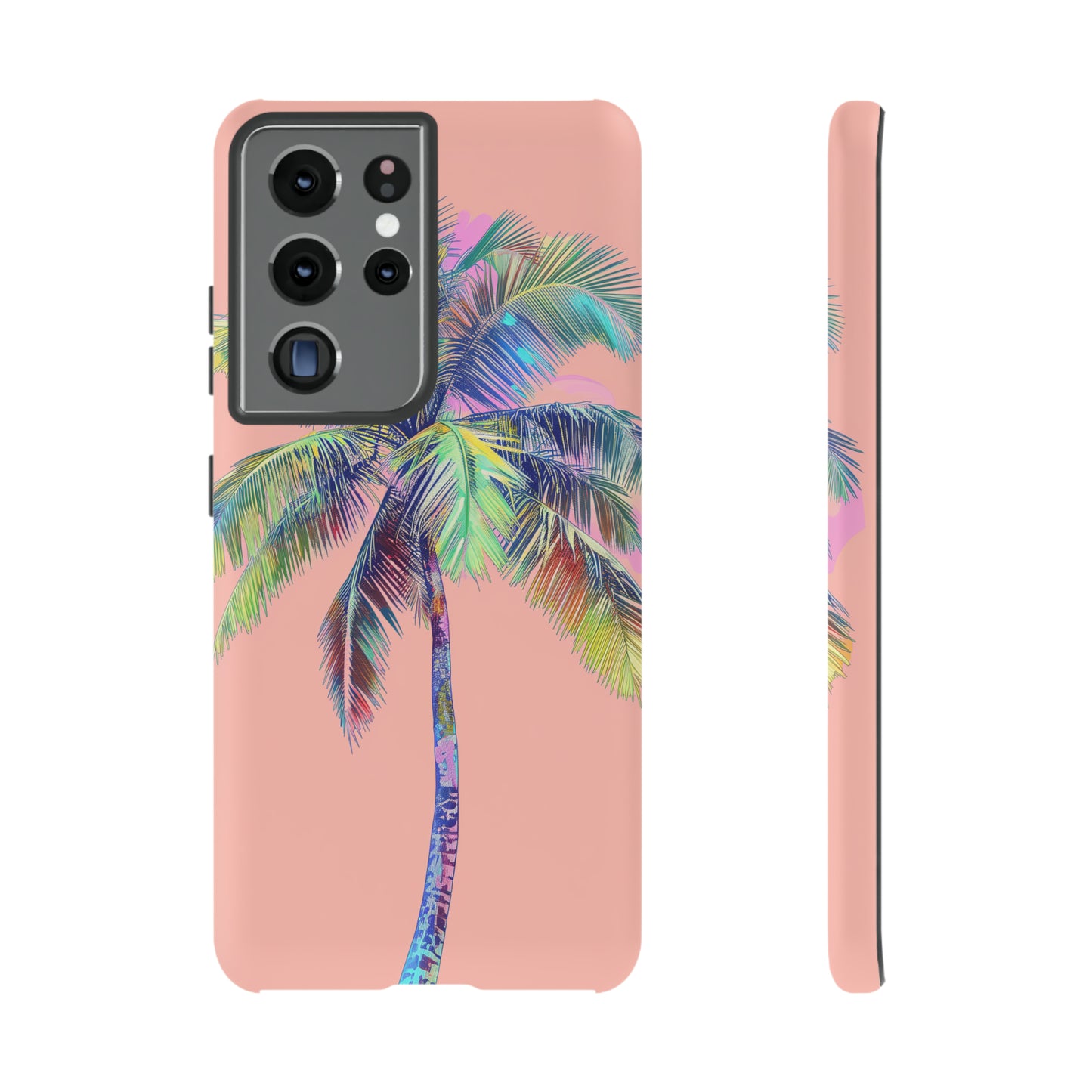 Pink Palm Tree Hawaiian Phone Case, Tropical, Hibiscus, Wireless Compatible, Protective Cell Phone Case for iPhone, Samsung, Pixel phones