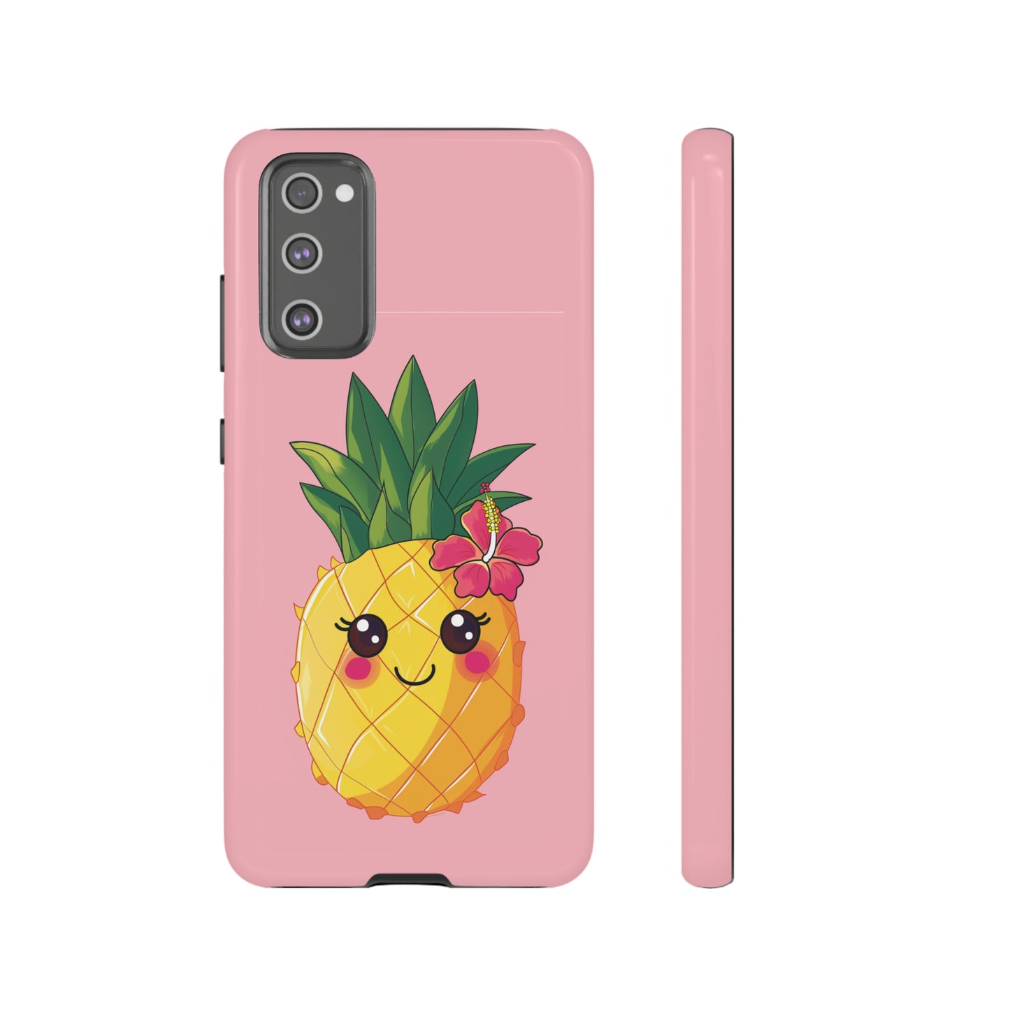 Cute Pineapple Hawaiian Phone Case, Tropical, Hibiscus, Wireless Compatible, Protective Cell Phone Case for iPhone, Samsung, Pixel phones
