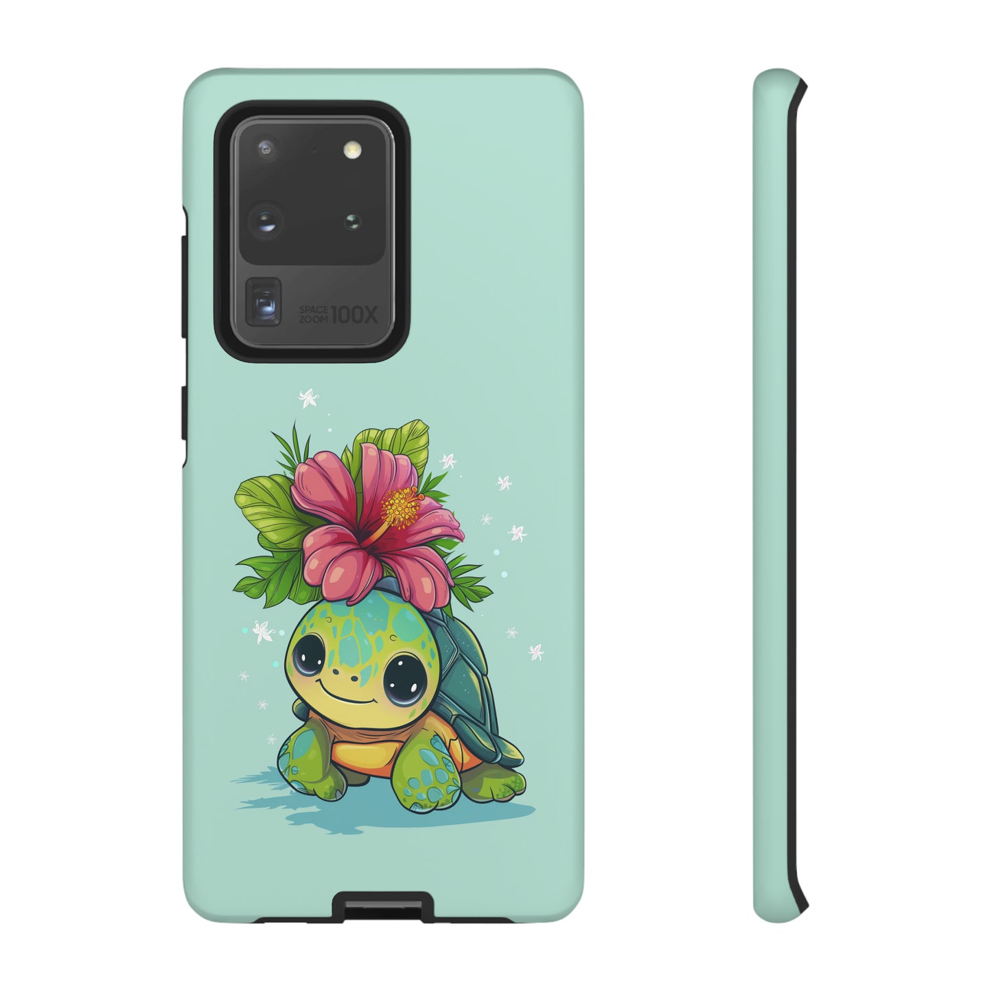 Cute Turtle Hawaiian Phone Case, Tropical, Hibiscus, Wireless Compatible, Protective Cell Phone Case for iPhone, Samsung, Pixel phones
