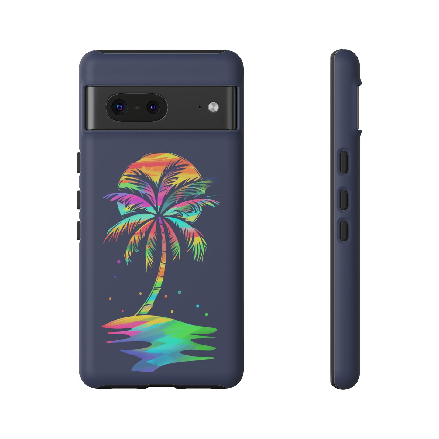 Night Palm Tree Hawaiian Phone Case, Tropical, Hibiscus, Wireless Compatible, Protective Cell Phone Case for iPhone, Samsung, Pixel phones