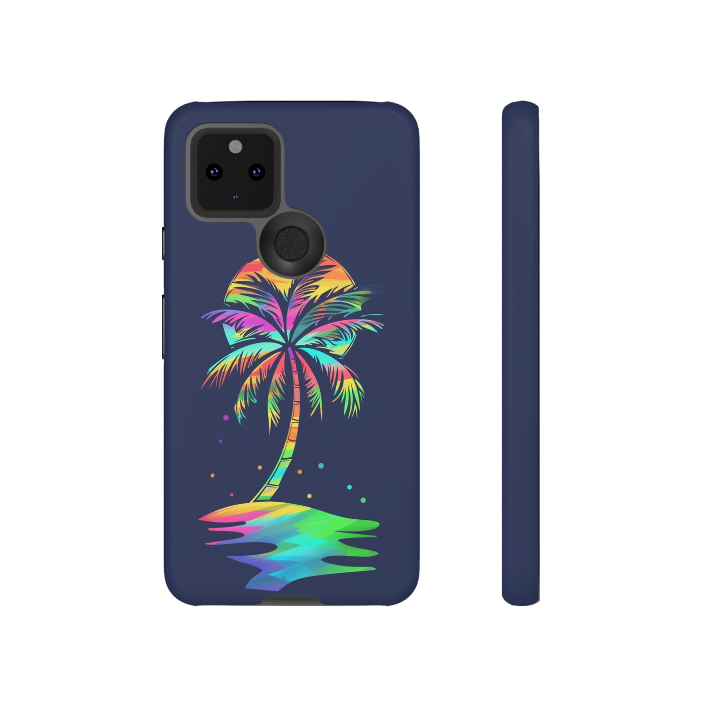 Night Palm Tree Hawaiian Phone Case, Tropical, Hibiscus, Wireless Compatible, Protective Cell Phone Case for iPhone, Samsung, Pixel phones