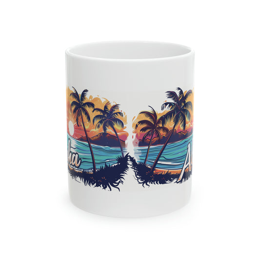 Aloha Sunset Hawaiian Ceramic Mug 11oz, Hawaii Mug, HI Mug, Aloha Mug, 808 Mug, Island Mug, Tropical Mug, Coffee Mug