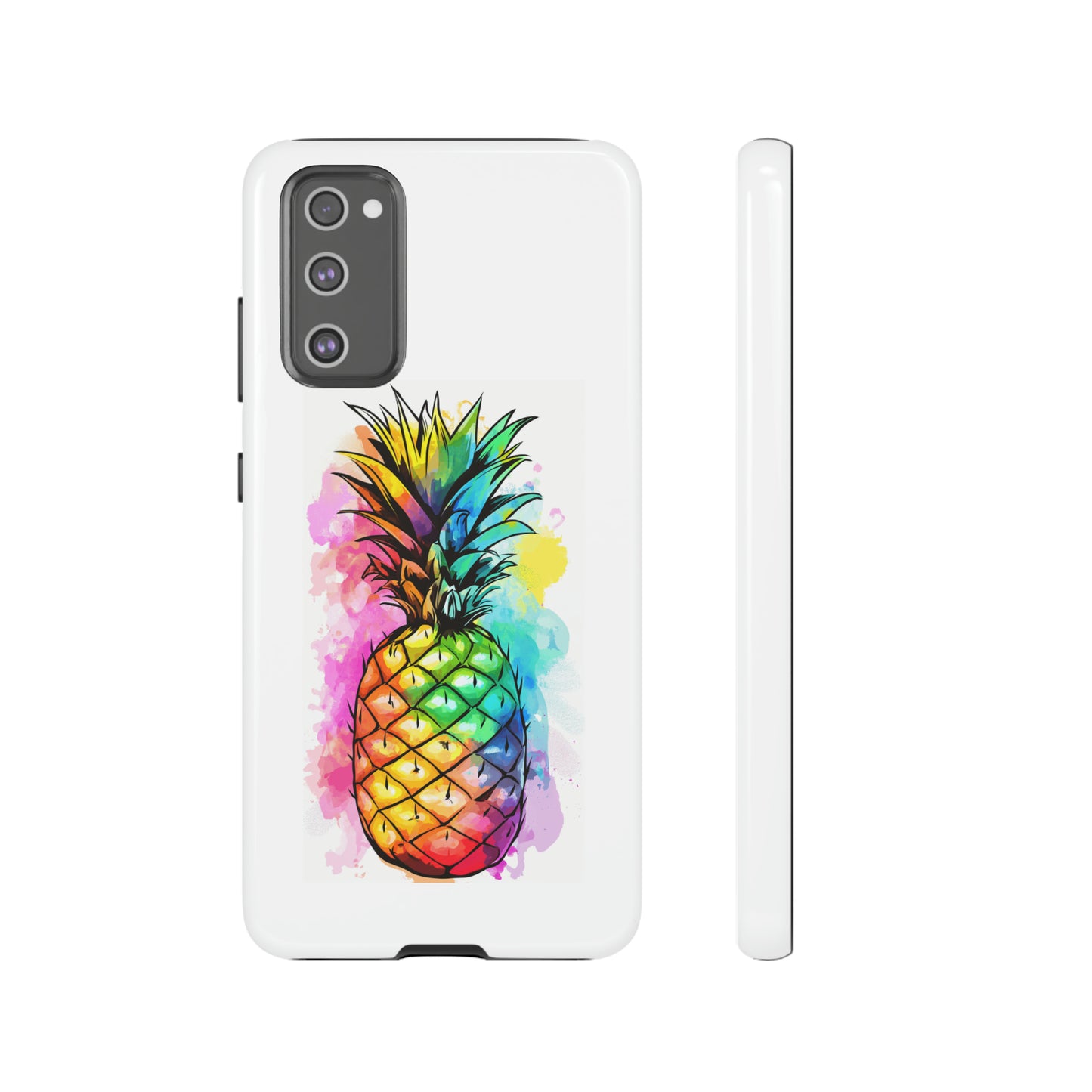 Color Splash Pineapple Hawaiian Phone Case, Tropical, Hibiscus, Wireless Compatible, Protective Cell Phone Case for iPhone, Samsung, Pixel
