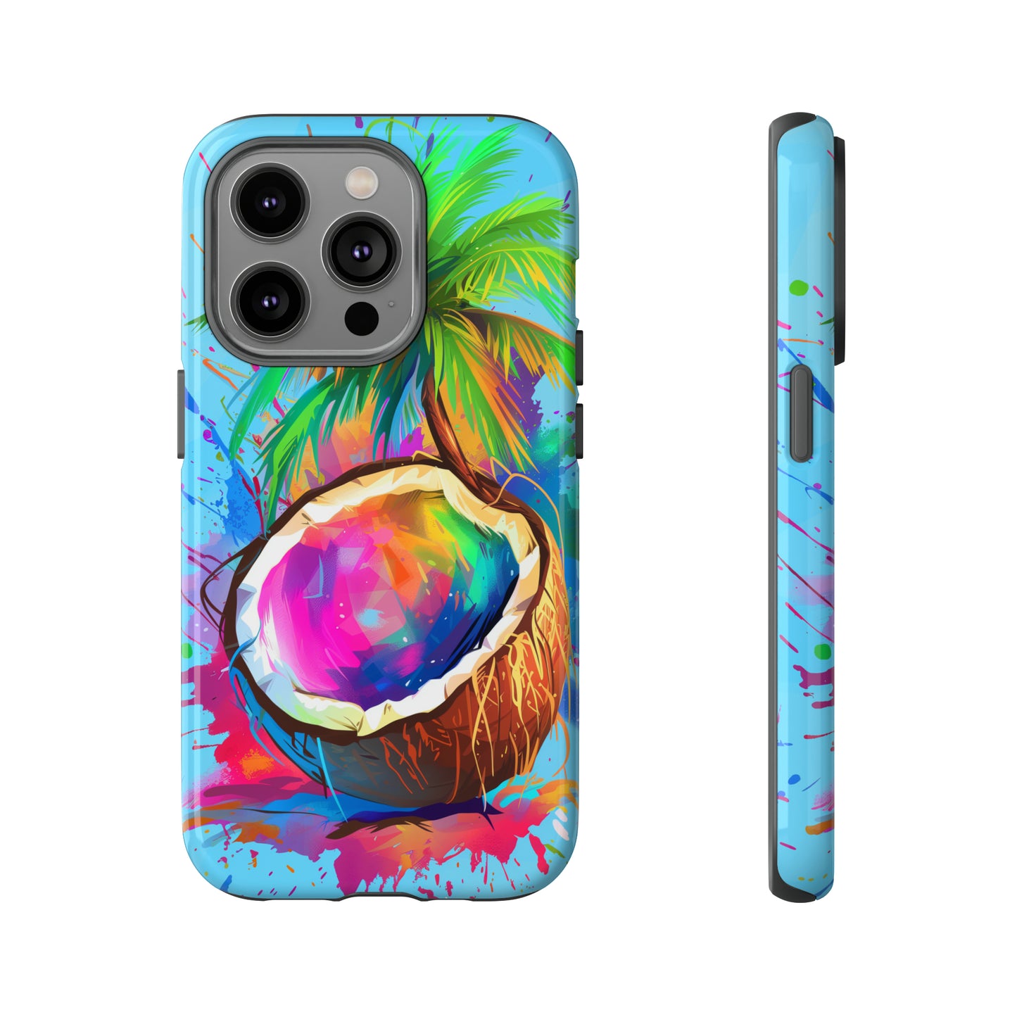 Coconut Colorful Hawaiian Tropical Phone Case, 808, Island Tropics, Wireless Compatible, Protective Cell Phone Case iPhone, Samsung, Pixel