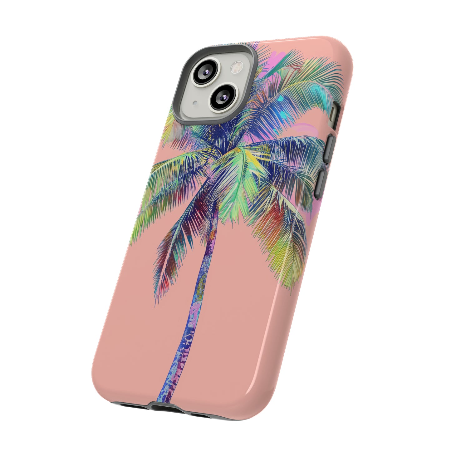 Pink Palm Tree Hawaiian Phone Case, Tropical, Hibiscus, Wireless Compatible, Protective Cell Phone Case for iPhone, Samsung, Pixel phones