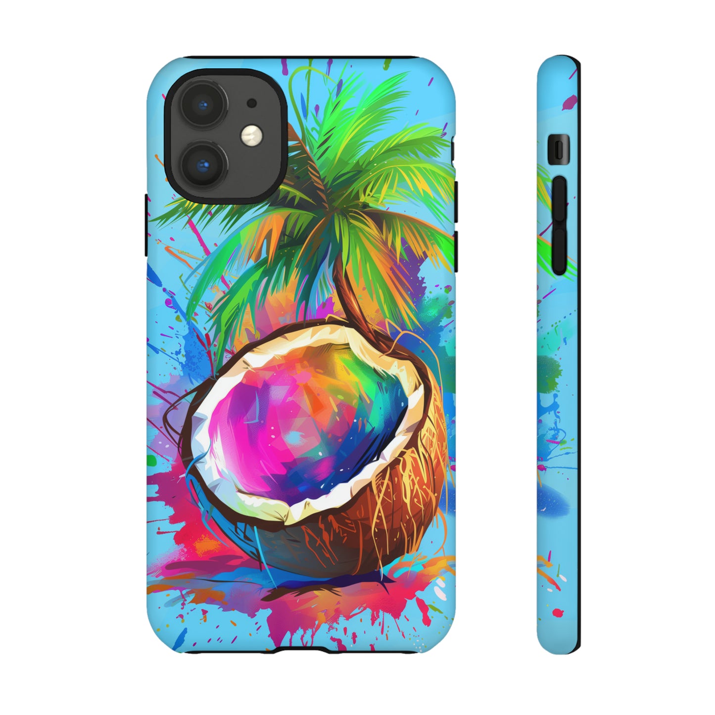 Coconut Colorful Hawaiian Tropical Phone Case, 808, Island Tropics, Wireless Compatible, Protective Cell Phone Case iPhone, Samsung, Pixel