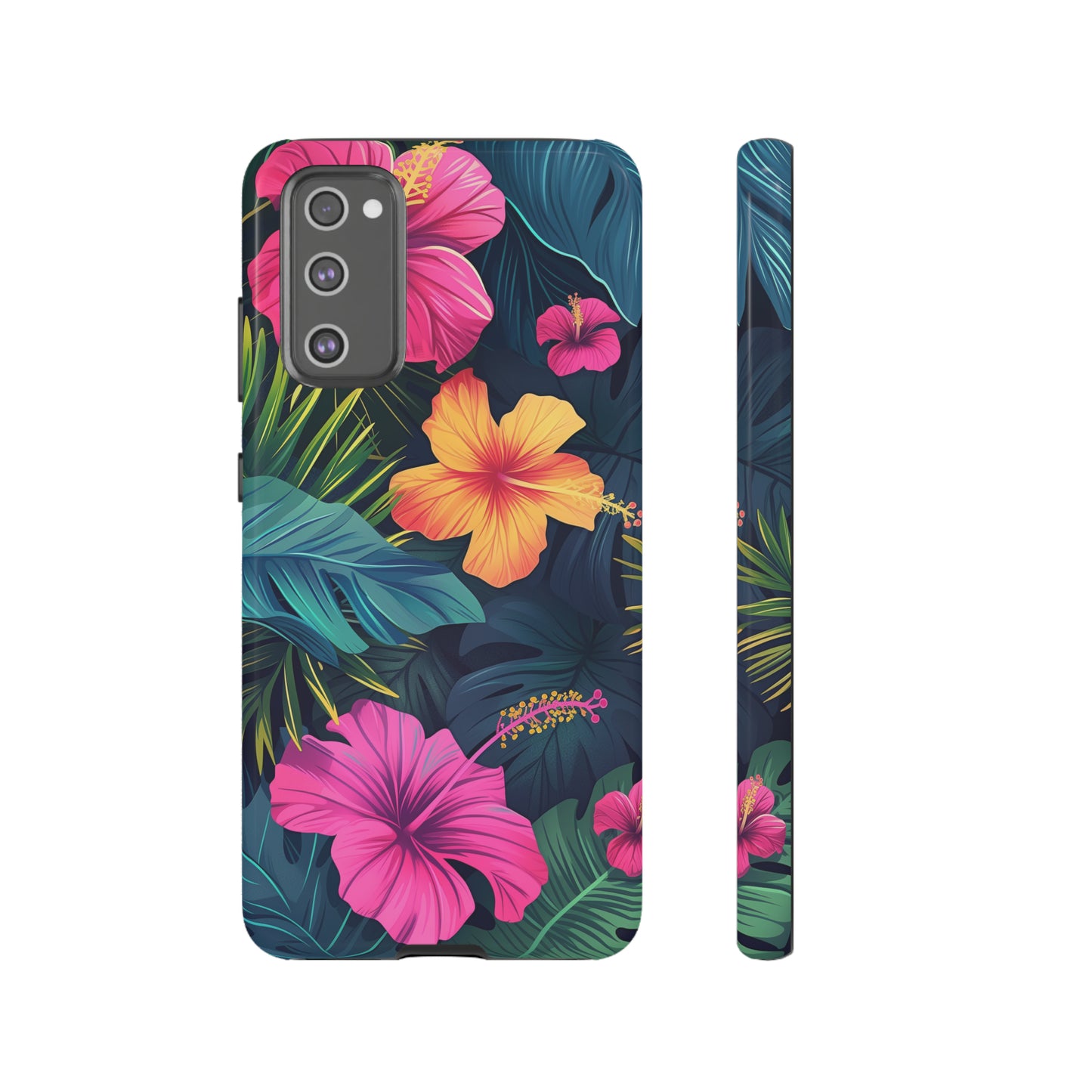 Hibiscus Dark Hawaiian Tropical Phone Case, 808, Island Tropics, Wireless Compatible, Protective Cell Phone Case iPhone, Samsung, Pixel