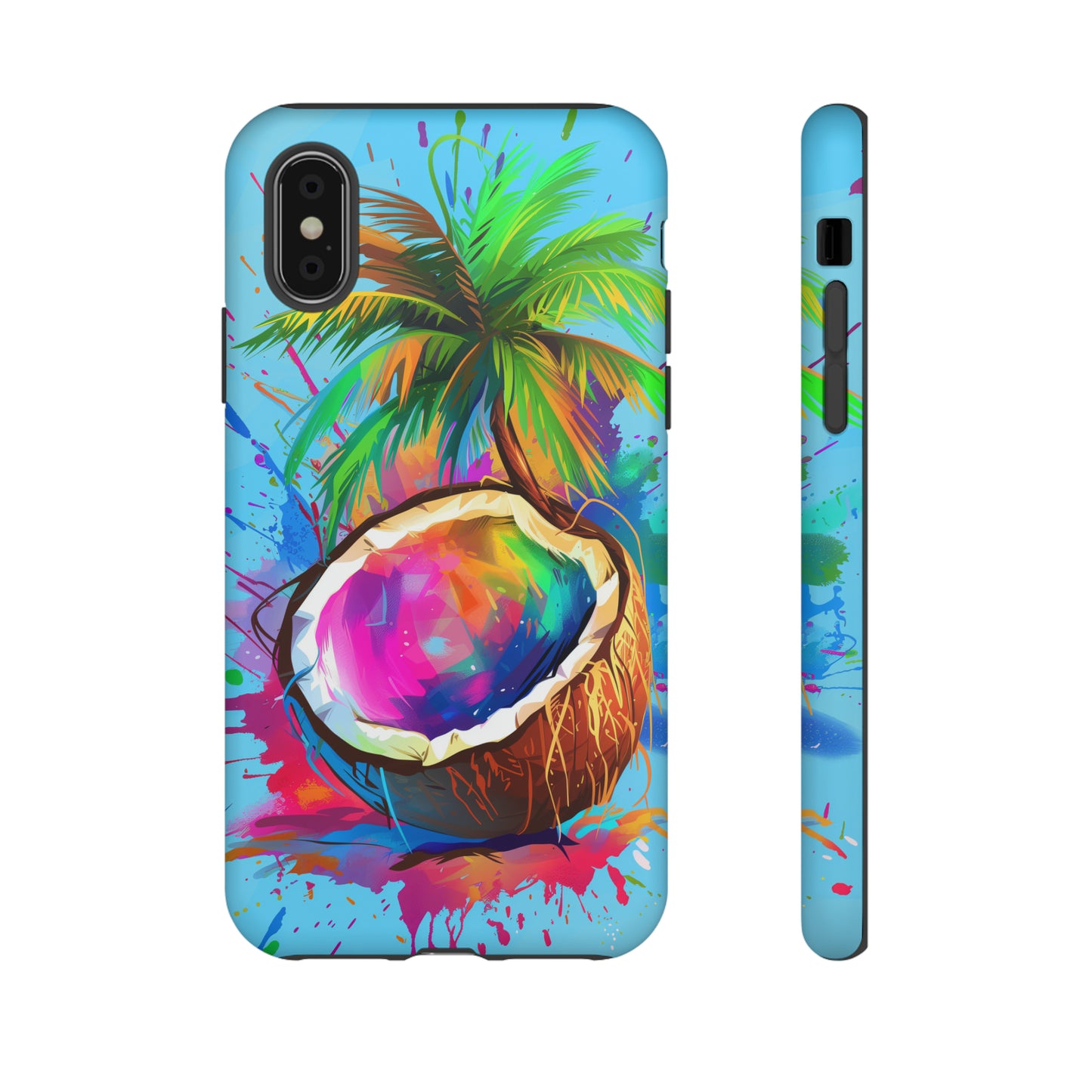 Coconut Colorful Hawaiian Tropical Phone Case, 808, Island Tropics, Wireless Compatible, Protective Cell Phone Case iPhone, Samsung, Pixel
