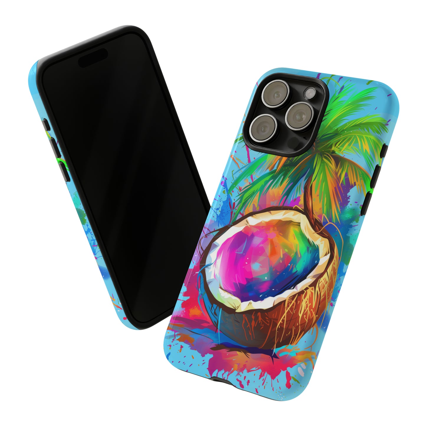 Coconut Colorful Hawaiian Tropical Phone Case, 808, Island Tropics, Wireless Compatible, Protective Cell Phone Case iPhone, Samsung, Pixel