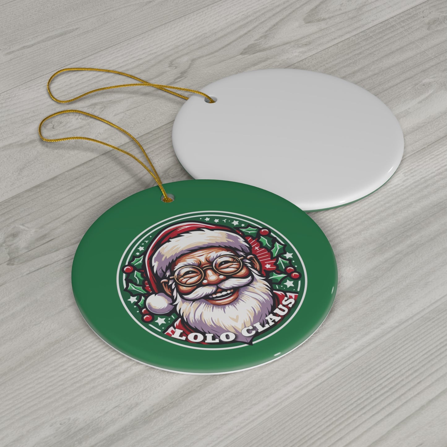 Lolo Claus Ceramic Ornament, 4 Shapes