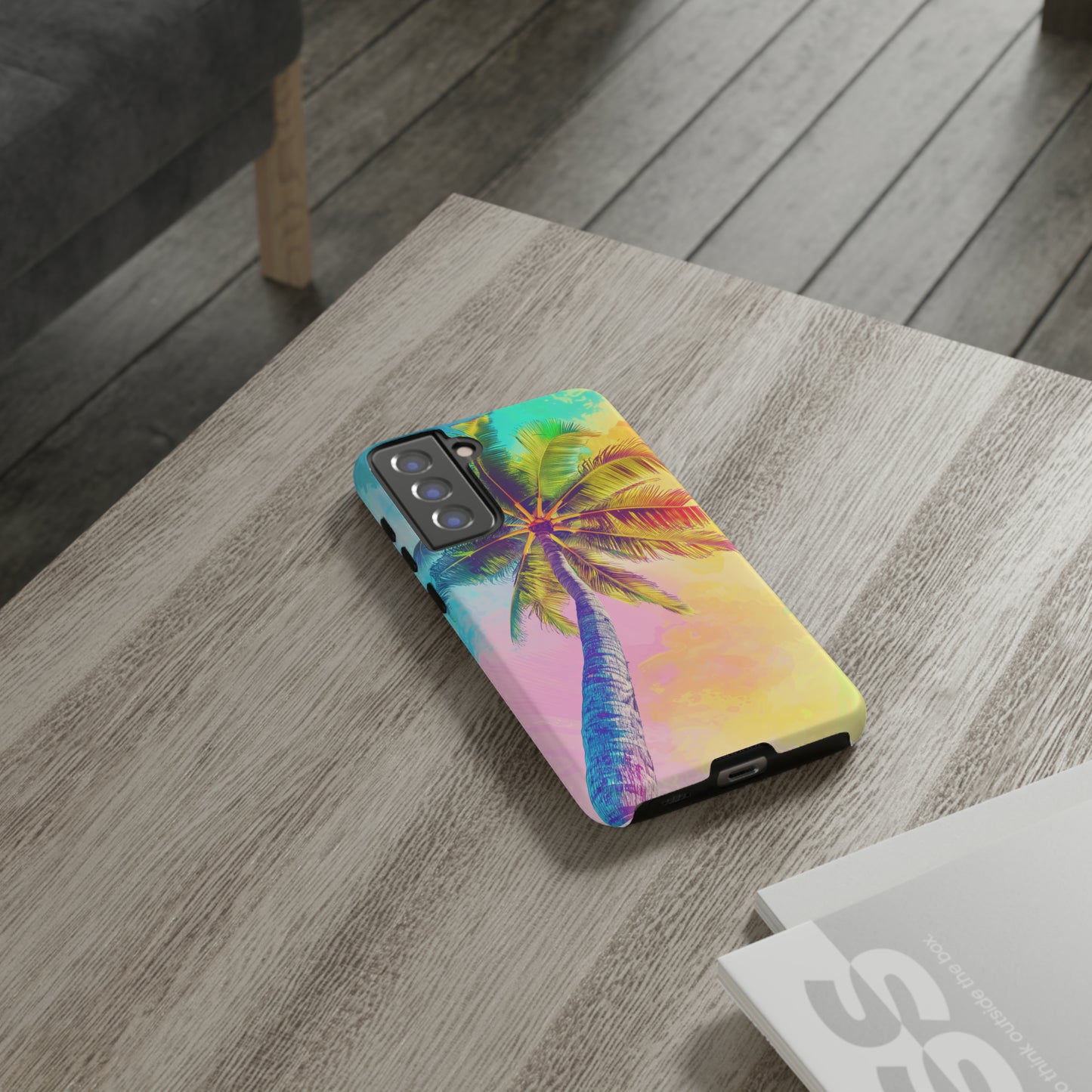 Palm Tree Colorful Hawaiian Tropical Phone Case, 808, Island Tropics, Wireless Compatible, Protective Cell Phone Case iPhone, Samsung, Pixel