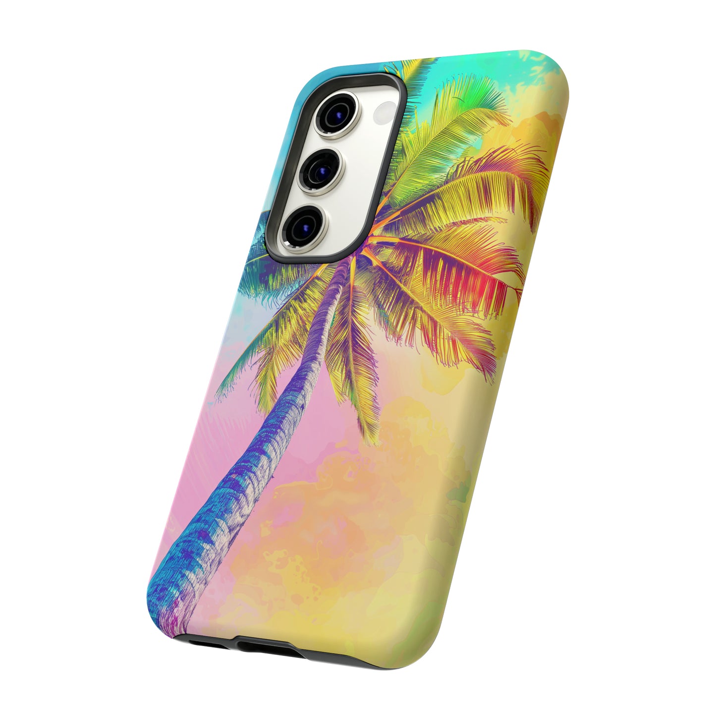 Palm Tree Colorful Hawaiian Tropical Phone Case, 808, Island Tropics, Wireless Compatible, Protective Cell Phone Case iPhone, Samsung, Pixel