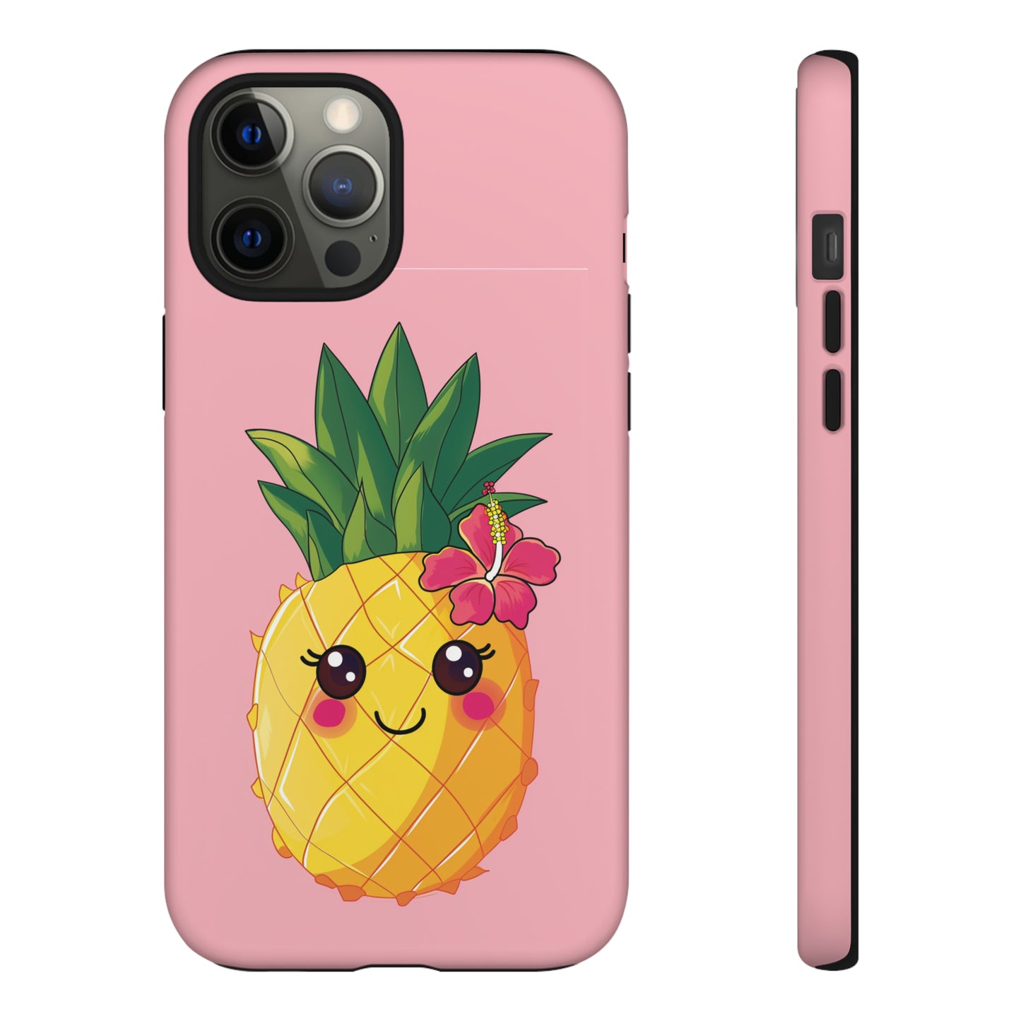 Cute Pineapple Hawaiian Phone Case, Tropical, Hibiscus, Wireless Compatible, Protective Cell Phone Case for iPhone, Samsung, Pixel phones