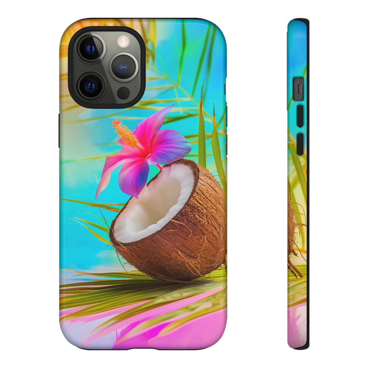 Coconut Colorful Hawaiian Tropical Phone Case, 808, Island Tropics, Wireless Compatible, Protective Cell Phone Case iPhone, Samsung, Pixel
