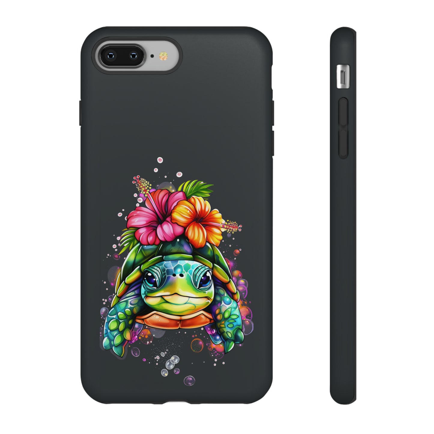 Color Splash Turtle Hawaiian Phone Case, Tropical, Hibiscus, Wireless Compatible, Protective Cell Phone Case for iPhone, Samsung, Pixel