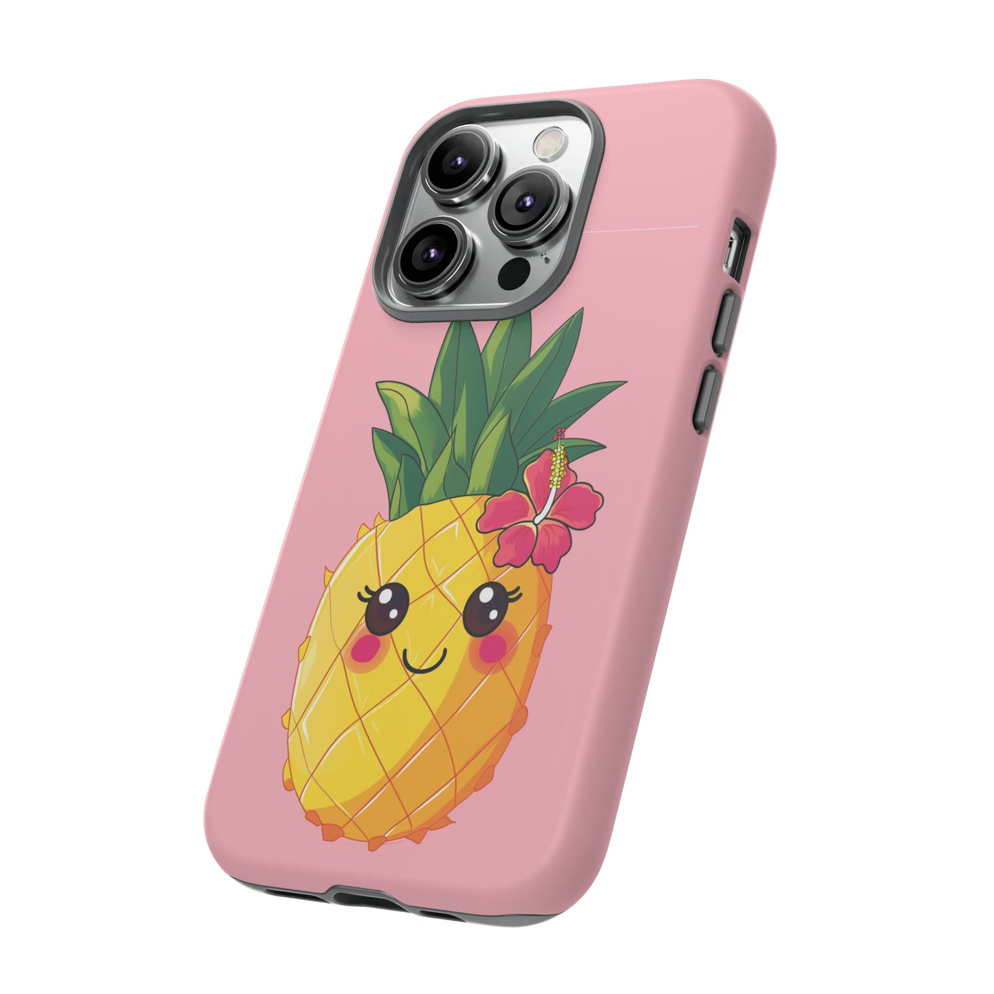 Cute Pineapple Hawaiian Phone Case, Tropical, Hibiscus, Wireless Compatible, Protective Cell Phone Case for iPhone, Samsung, Pixel phones