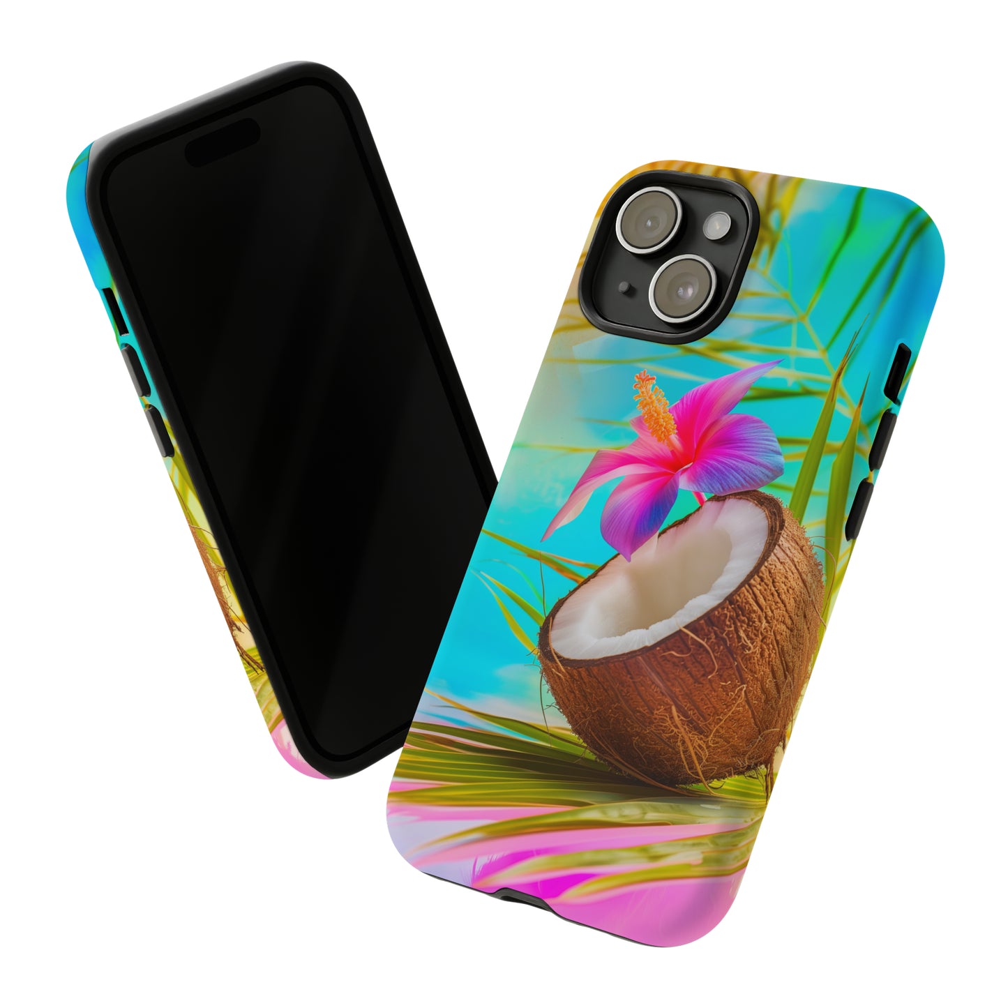 Coconut Colorful Hawaiian Tropical Phone Case, 808, Island Tropics, Wireless Compatible, Protective Cell Phone Case iPhone, Samsung, Pixel