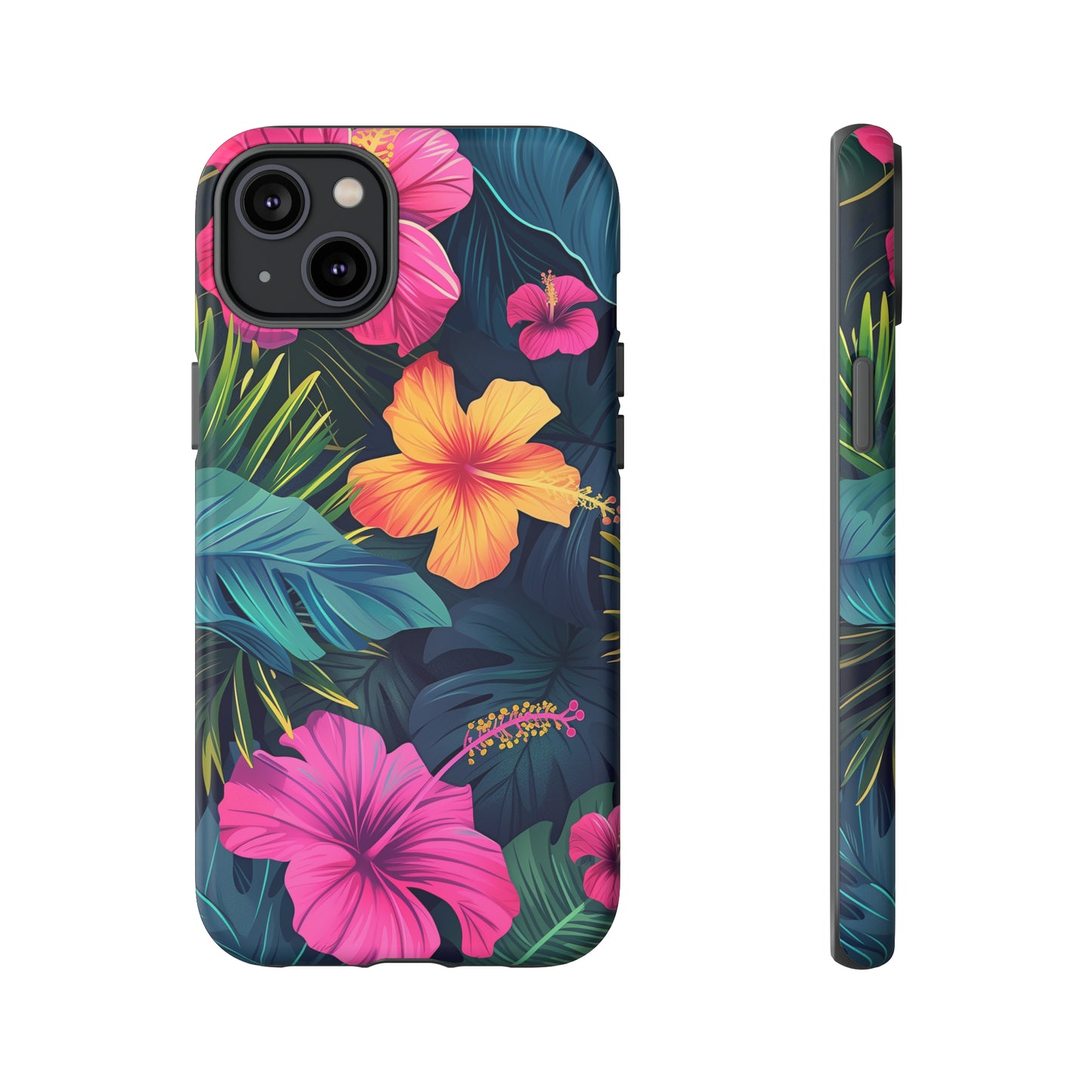 Hibiscus Dark Hawaiian Tropical Phone Case, 808, Island Tropics, Wireless Compatible, Protective Cell Phone Case iPhone, Samsung, Pixel