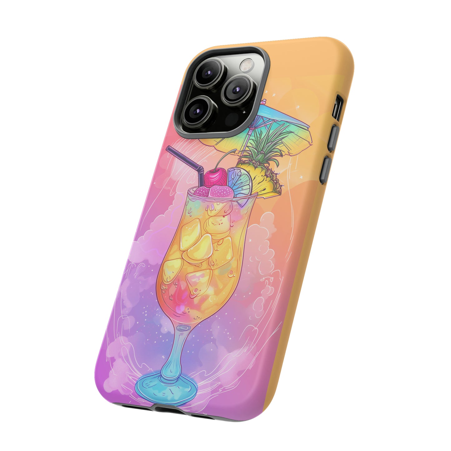 Pina Colada Cocktail Hawaiian Tropical Phone Case, Island Tropics, Wireless Compatible, Protective Cell Phone Case iPhone, Samsung, Pixel